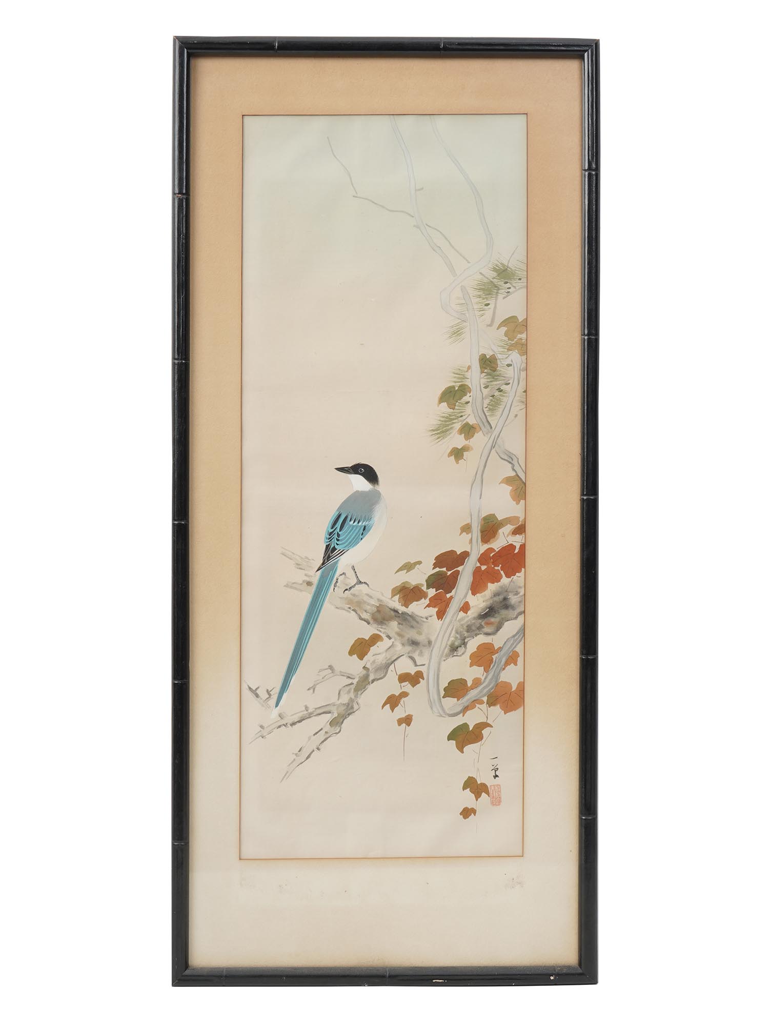 A VINTAGE MID CENTURY CHINESE PAINTING ON SILK PIC-0