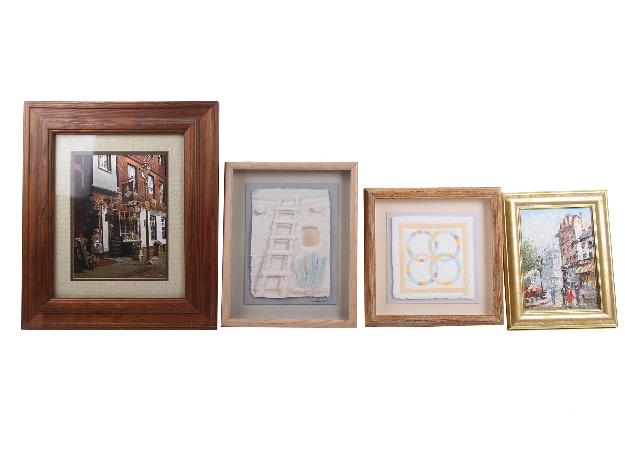 A LOT OF VINTAGE SIGNED WALL DECOR ITEMS 4 PCS PIC-0