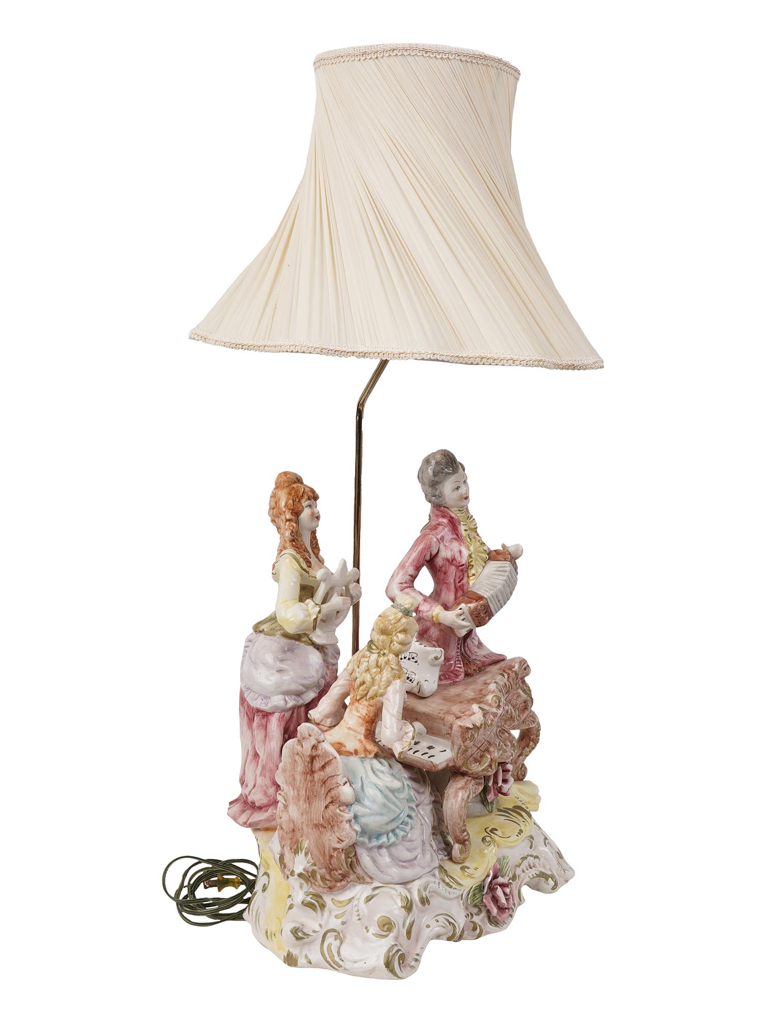 VINTAGE CAPODIMONTE ITALIAN PORCELAIN TABLE LAMP PIC-1