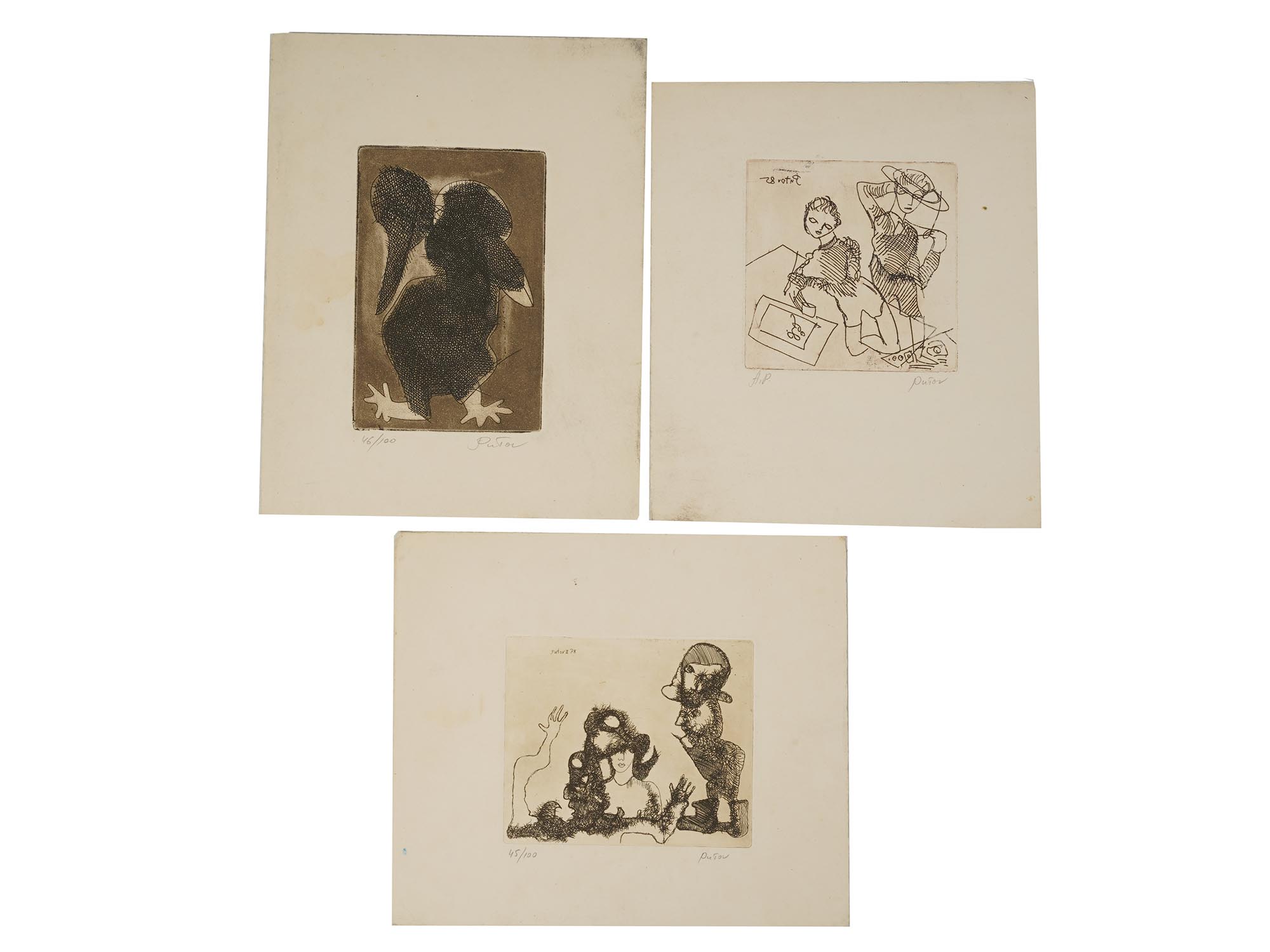 A LOT OF THREE RUSSIAN ETCHING BY ALEXANDRE PUTOV PIC-0