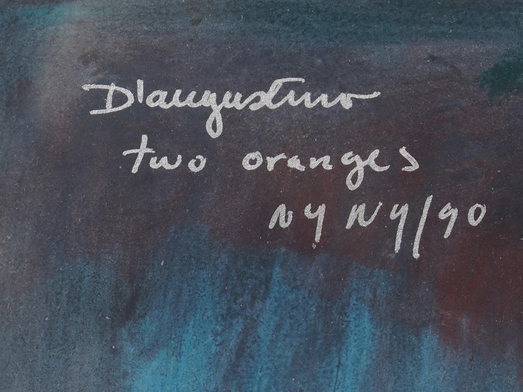 EXPRESSIONIST GOUACHE PAINTING SIGNED DAUGUSTINO PIC-2