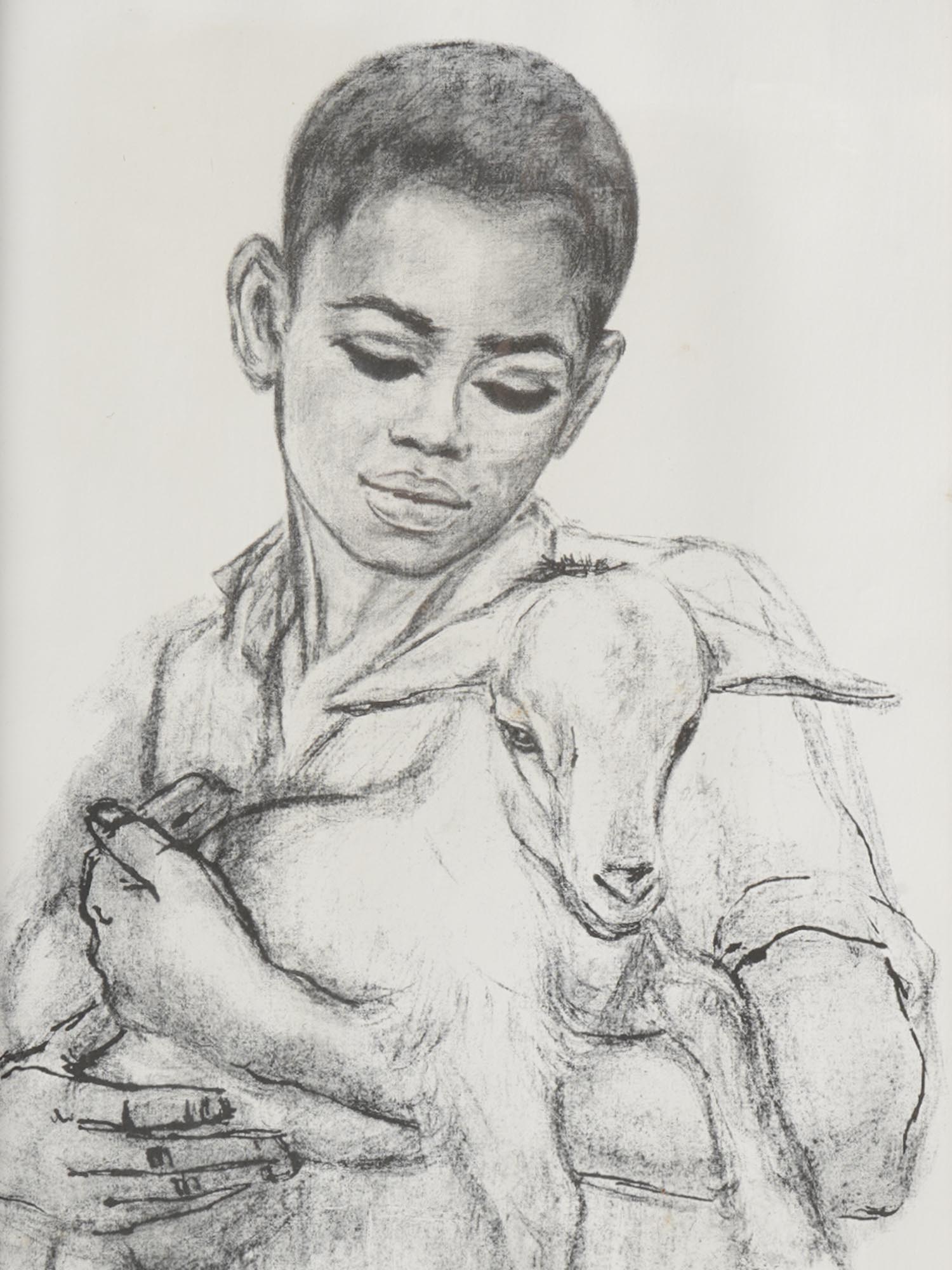 JAMAICAN LITHOGRAPH CHILD BY J MACDONALD HENRY PIC-1