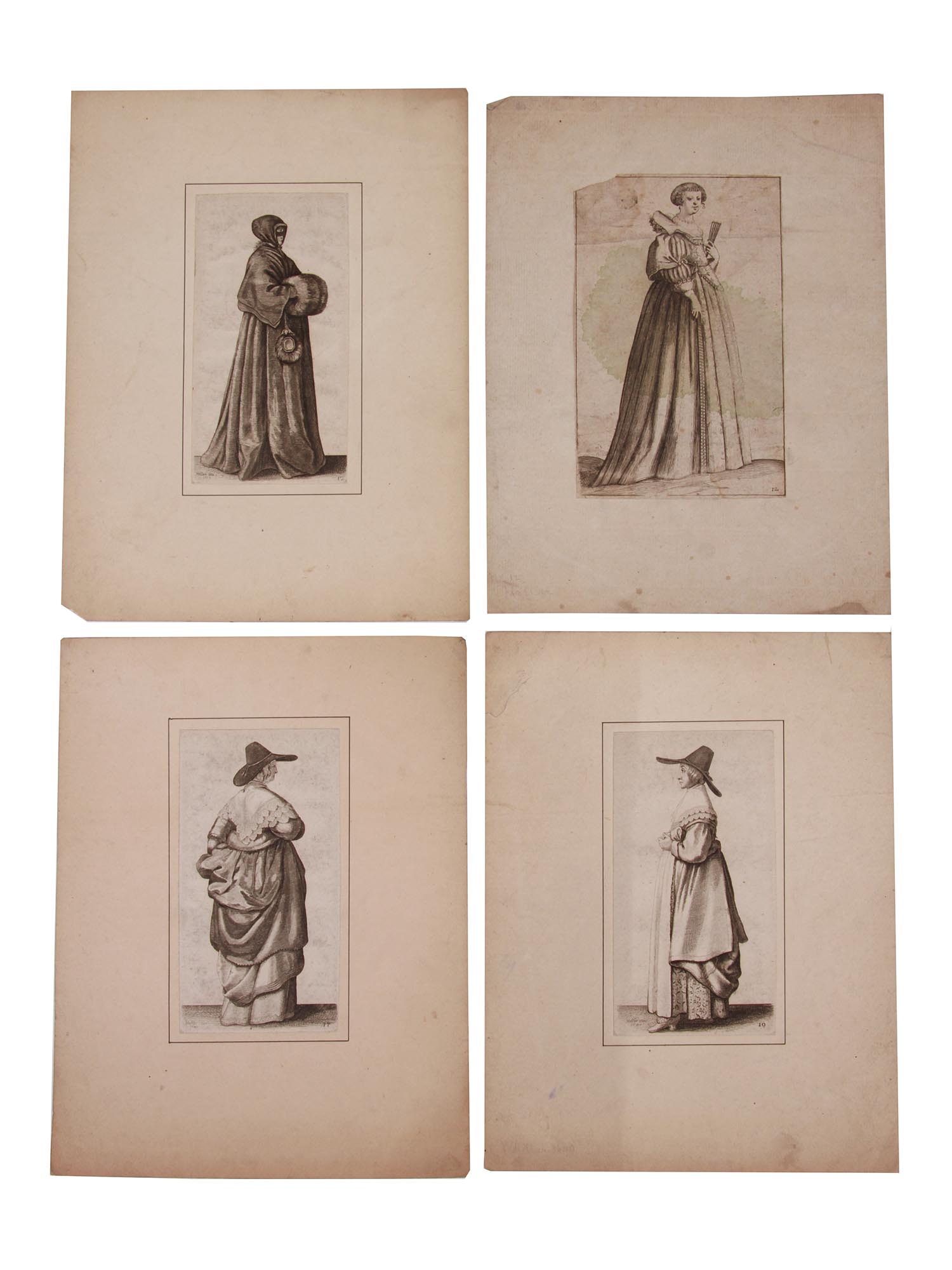 WENCESLAUS HOLLAR ENGLISH WOMEN CLOTHING ETCHINGS PIC-0