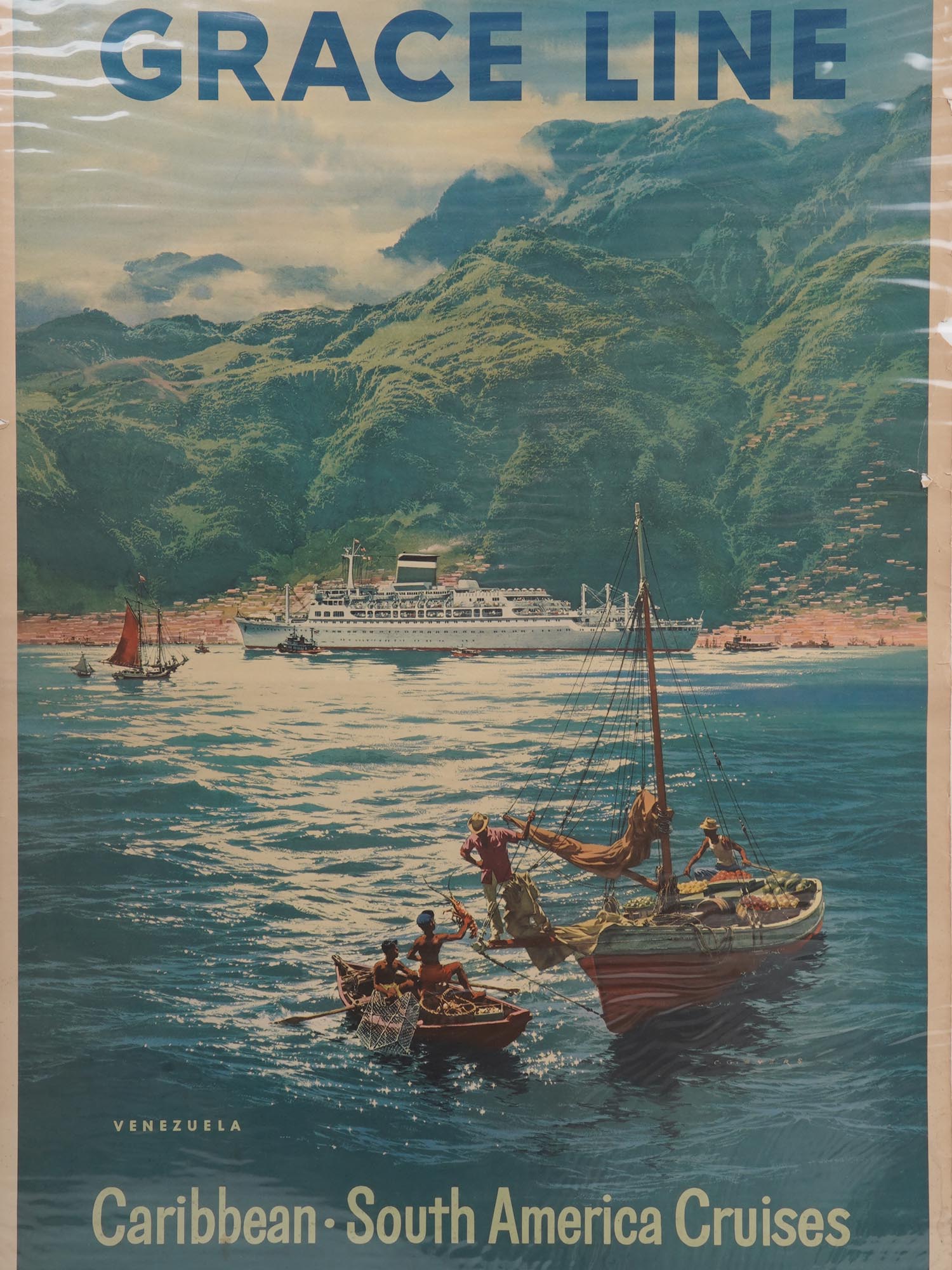 ORIGINAL GRACE LINE ADVERTISEMENT TRAVEL POSTER PIC-1