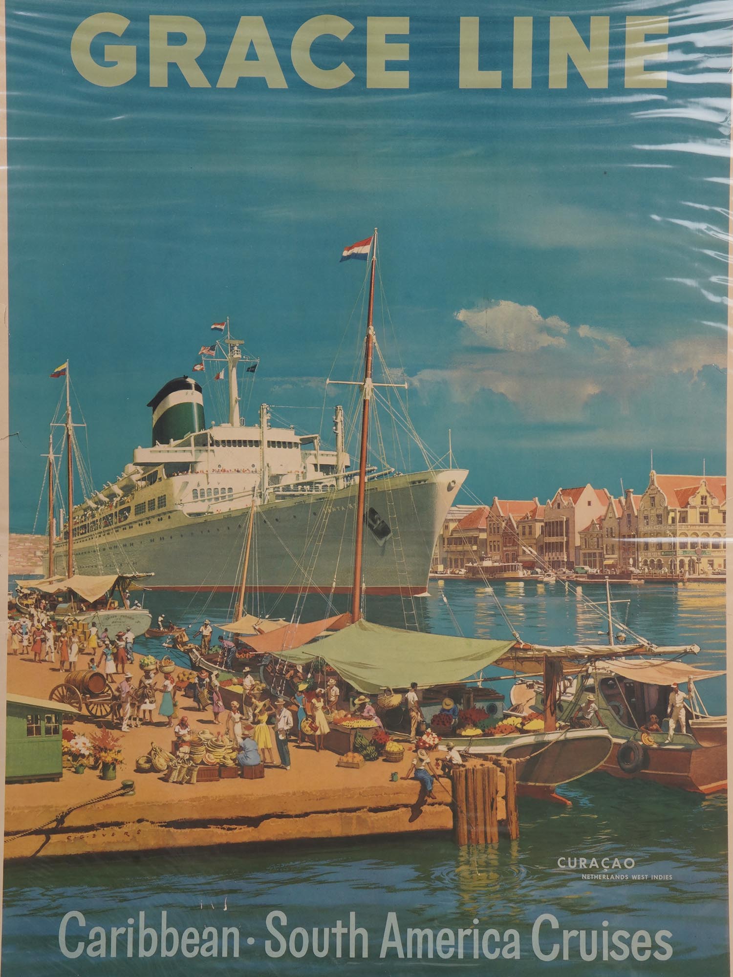 ORIGINAL 1957 GRACE LINE ADS TRAVEL POSTER PIC-1