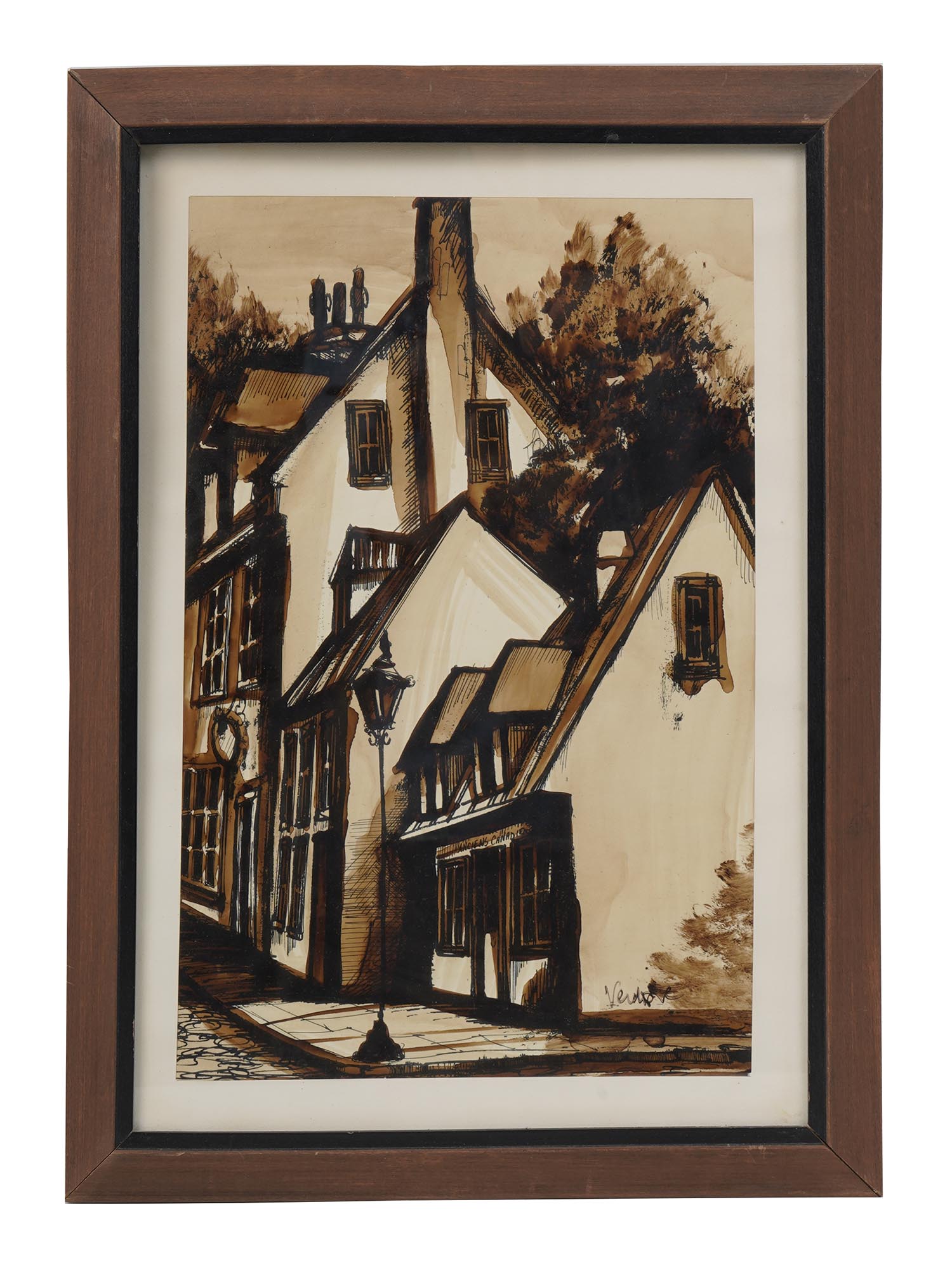 VINTAGE LA MAISON JACQUET PAINTING SIGNED VERDIER PIC-0