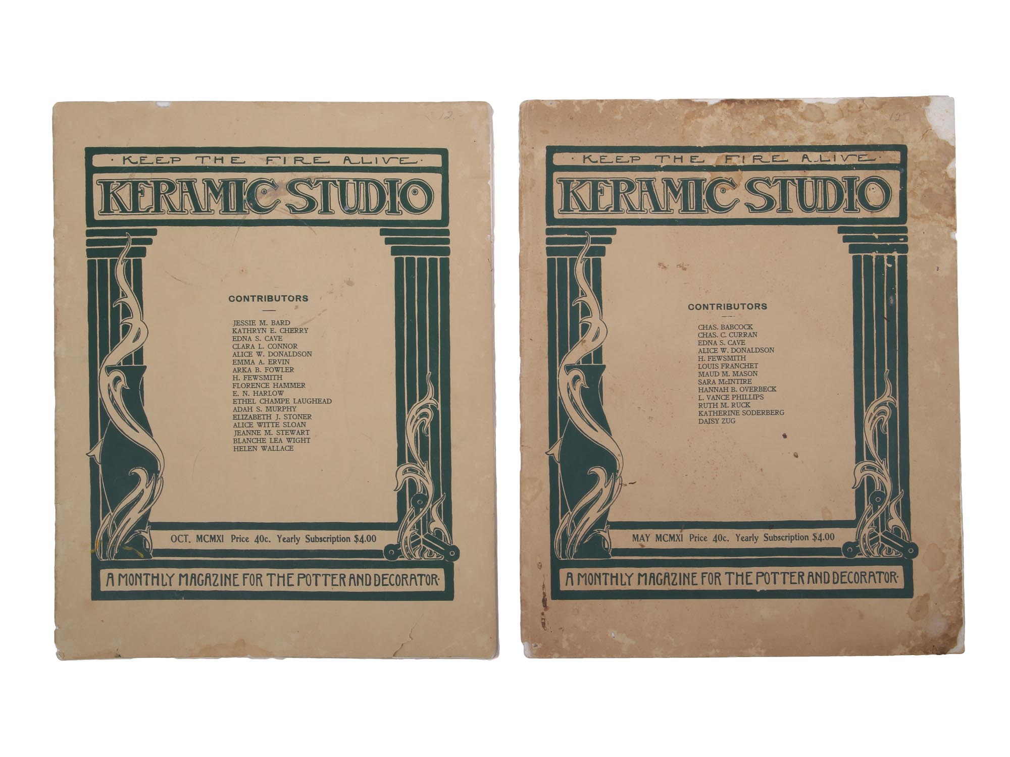 2 ANTIQUE KERAMIC STUDIO MAGAZINES, 1911 PIC-0