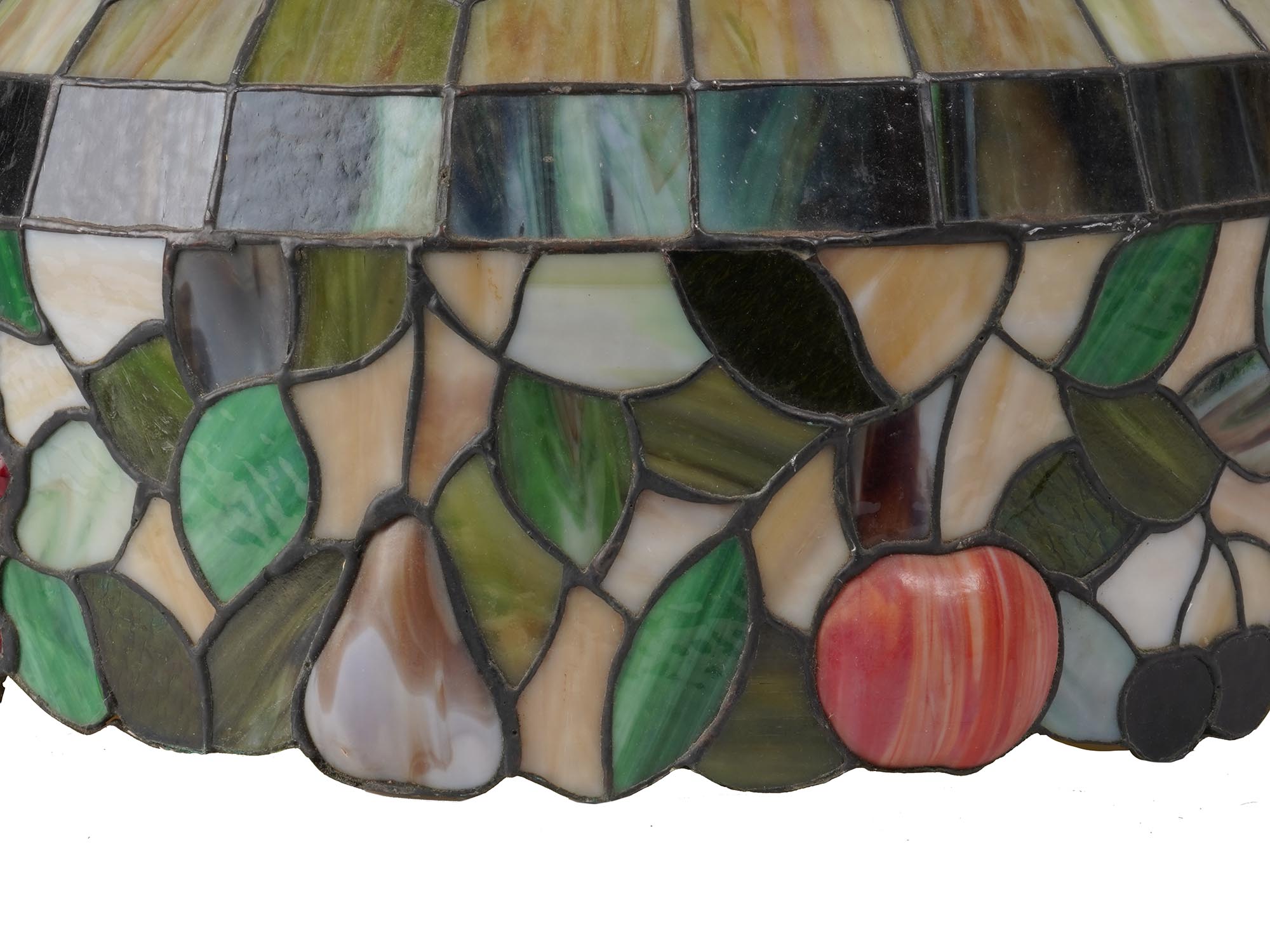 VINTAGE STAINED GLASS TIFFANY STYLE PENDANT LAMP PIC-3