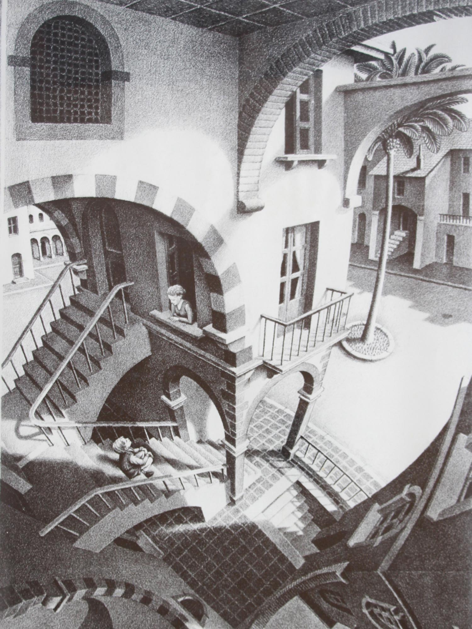 DUTCH PRINT UP AND DOWN BY MAURITS C ESCHER PIC-2