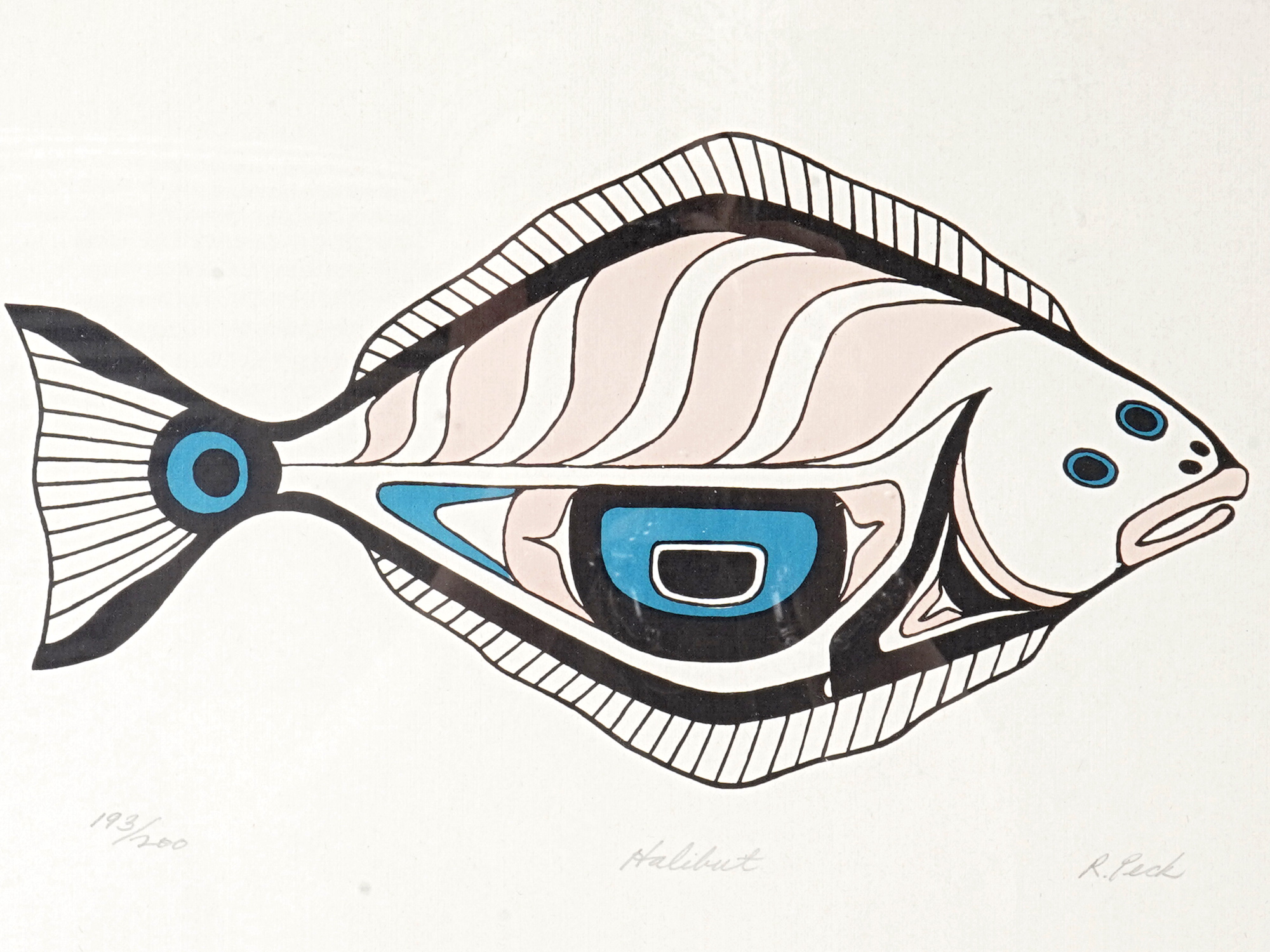 TLINGIT TRIBAL ART PRINT FISH SIGNED RAYMOND PECK PIC-5