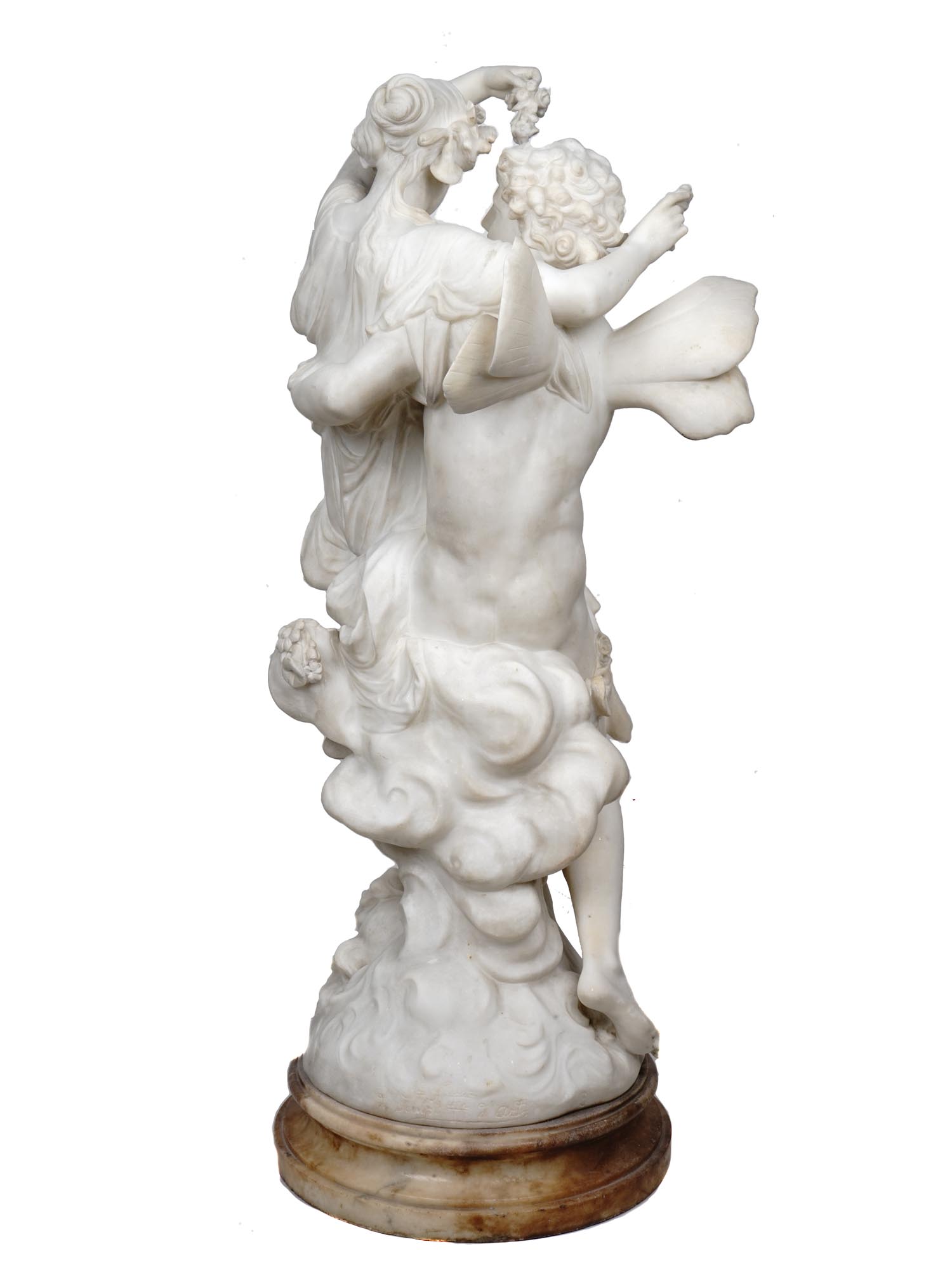 MATHURIN MOREAU ZEPHYRUS AND FLORA MARBLE STATUE PIC-2