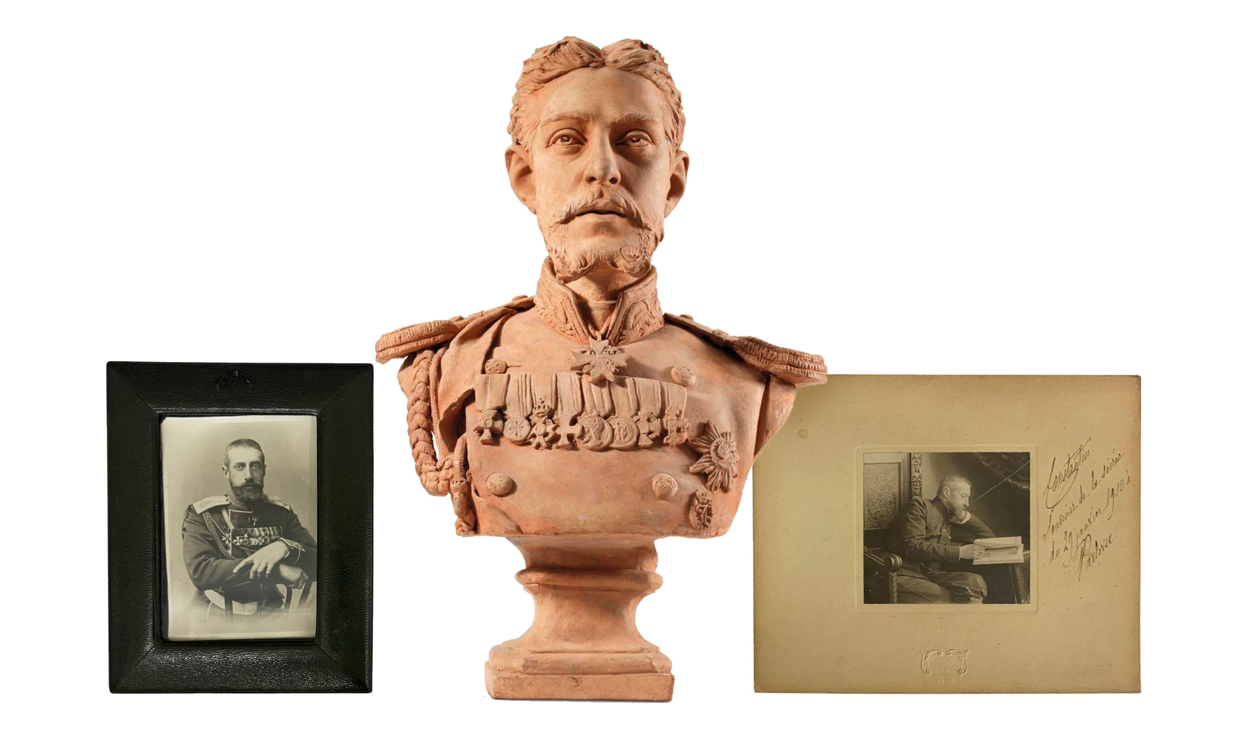 A RUSSIAN BUST AND PHOTO GRAND DUKE K. K. ROMANOV PIC-0