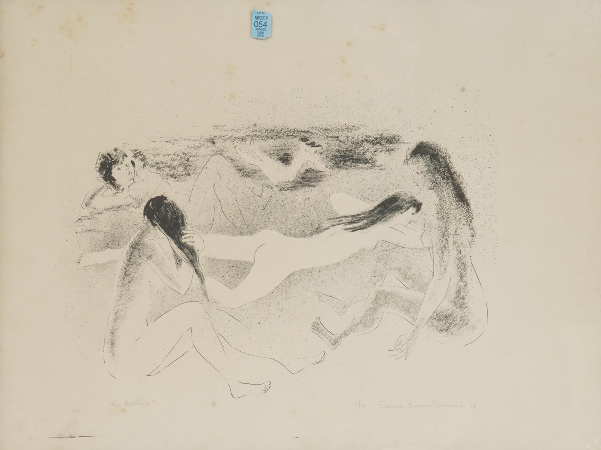 NUDE ETCHING AQUATINT BY FRANCES BESNER NEWMAN PIC-1