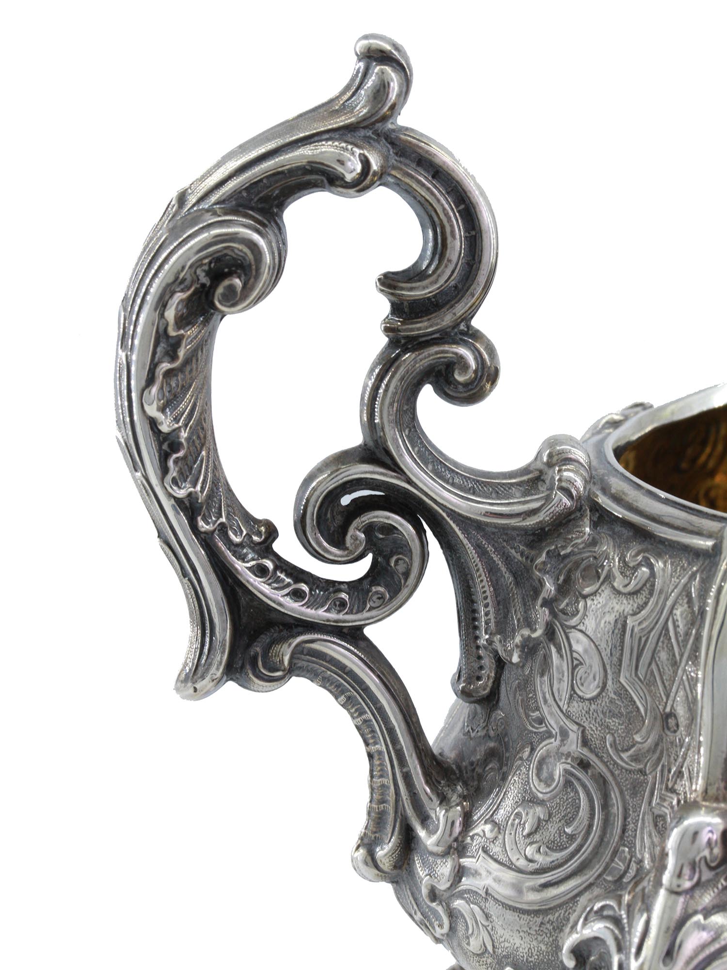 ANTIQUE FRENCH ODIOT PARIS FOOTED SILVER CREAMER PIC-5