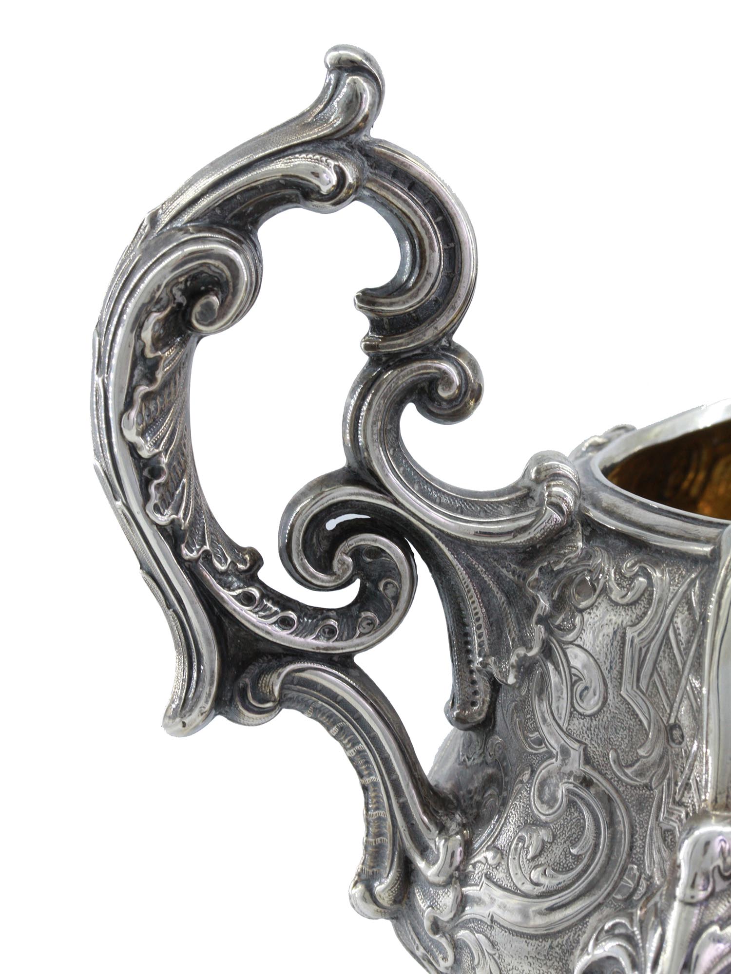 ANTIQUE FRENCH ODIOT PARIS FOOTED SILVER CREAMER PIC-6