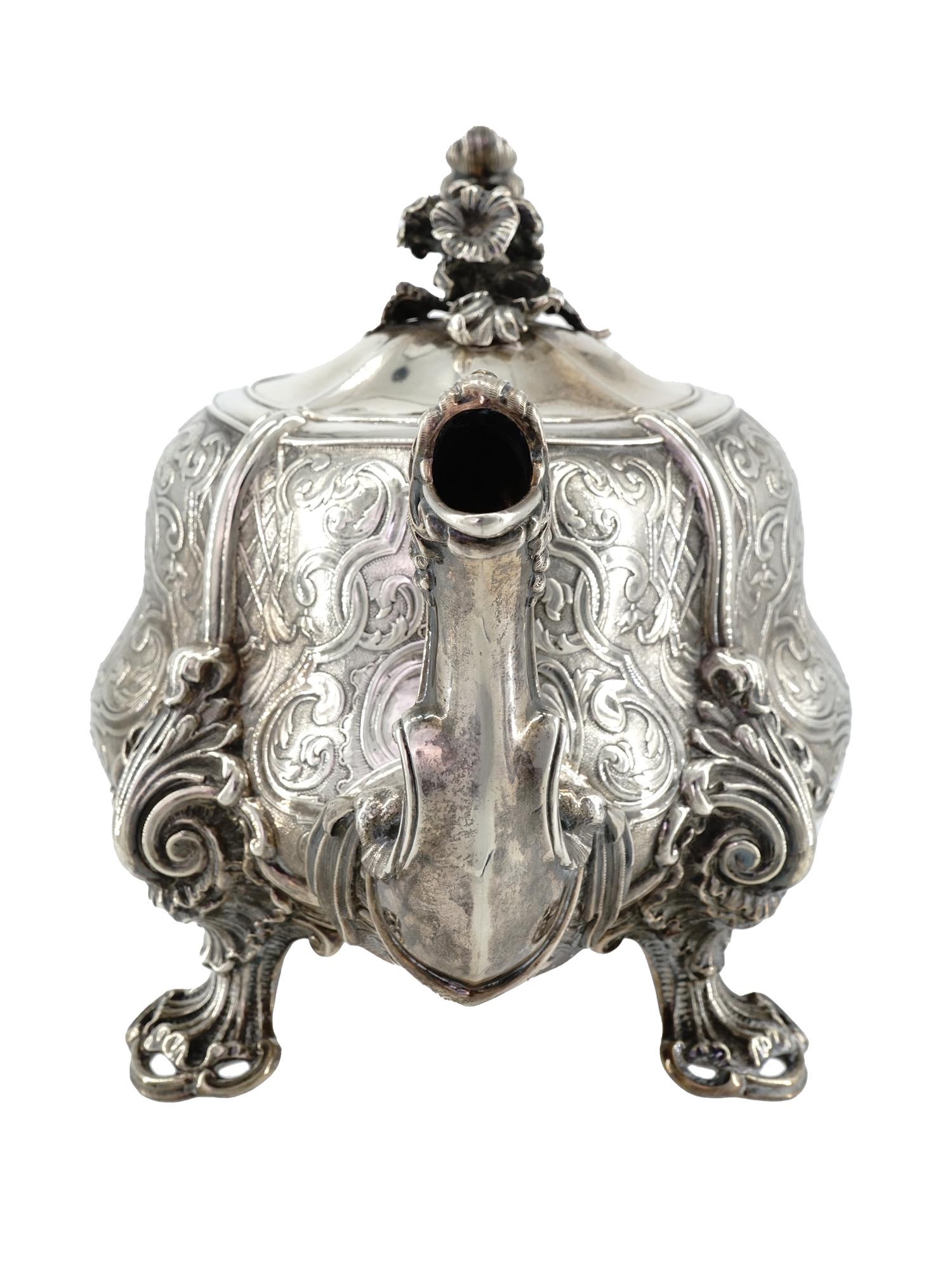 ANTIQUE FRENCH SILVER DRAGON TEAPOT BY ODIOT PIC-1