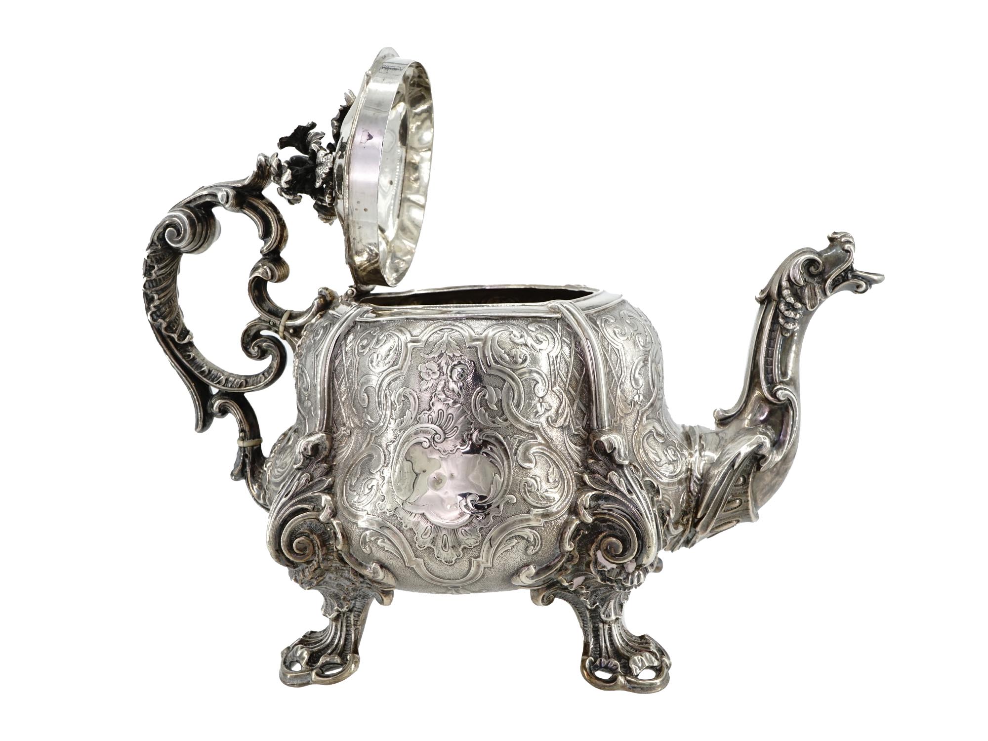 ANTIQUE FRENCH SILVER DRAGON TEAPOT BY ODIOT PIC-4