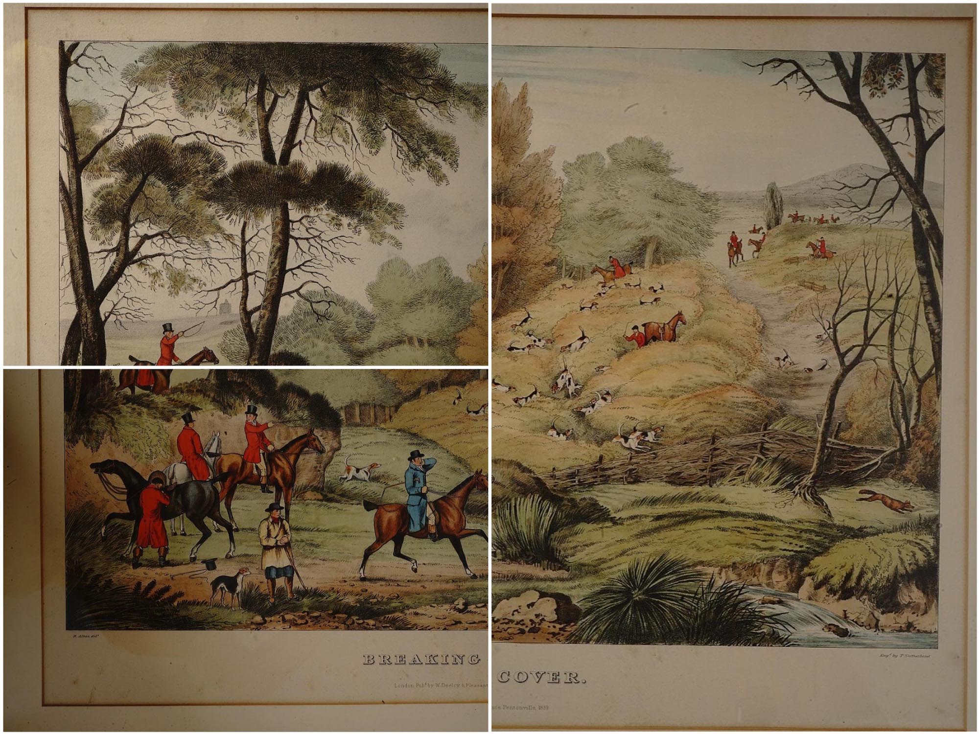 AFTER HENRY ALKEN TWO FOX HUNTING LITHOGRAPHS PIC-8