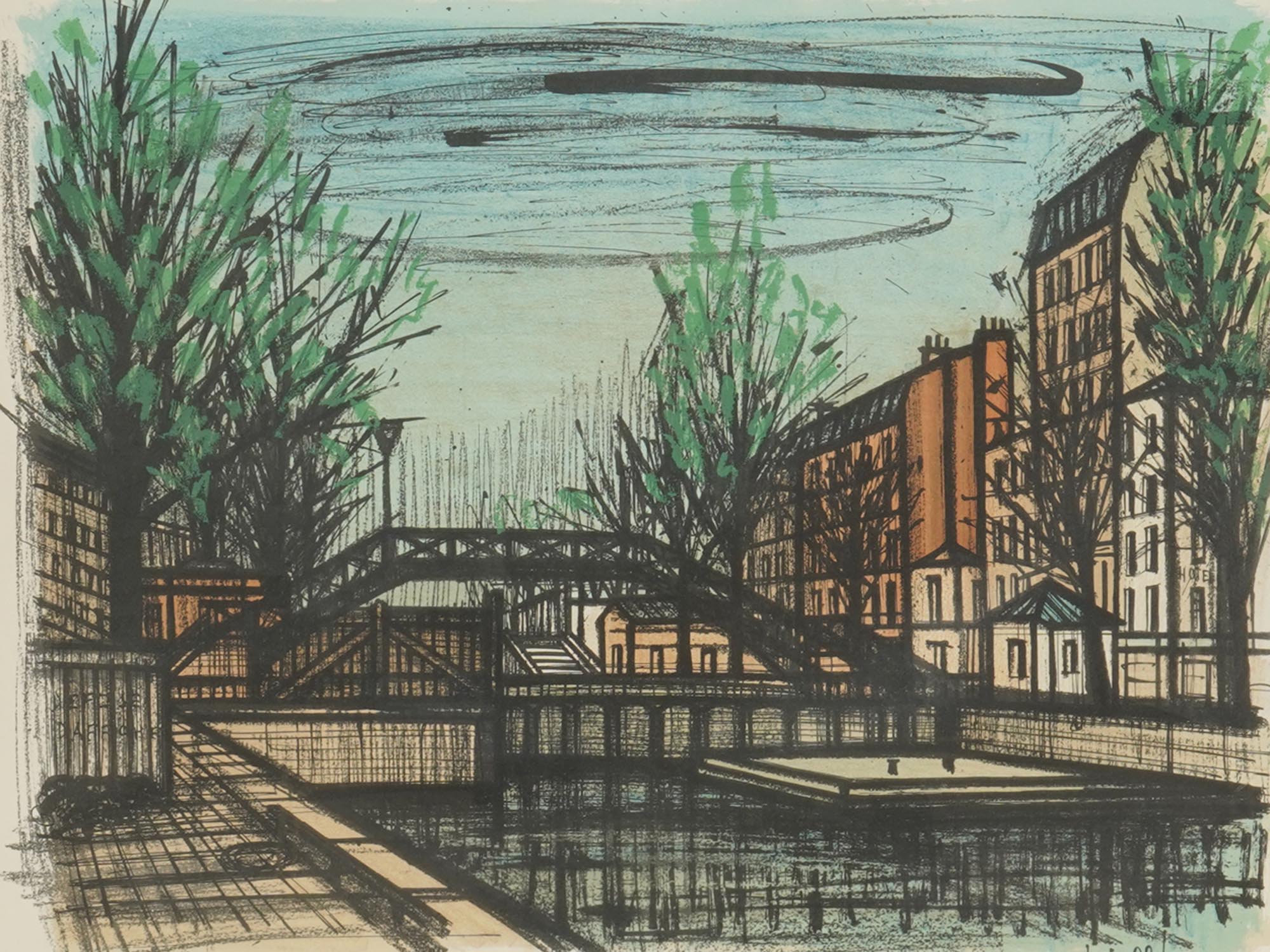 PARIS CITYSCAPE LITHOGRAPH SIGNED BERNARD BUFFET PIC-1