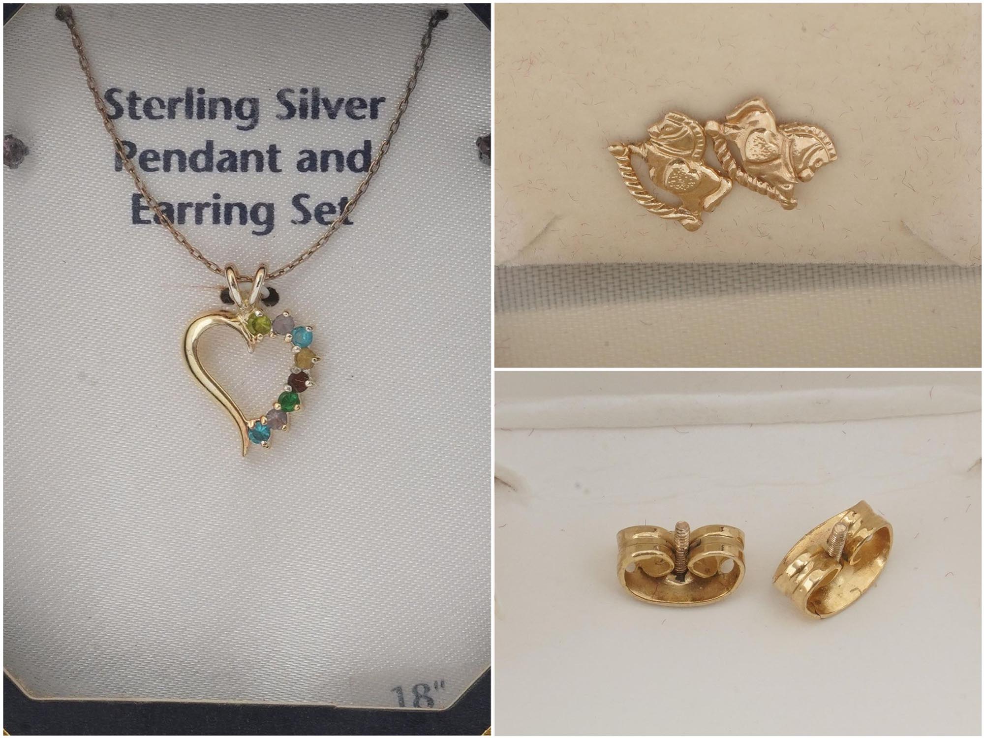 STERLING SILVER RINGS AND 14K GOLD HORSE EARRINGS PIC-10