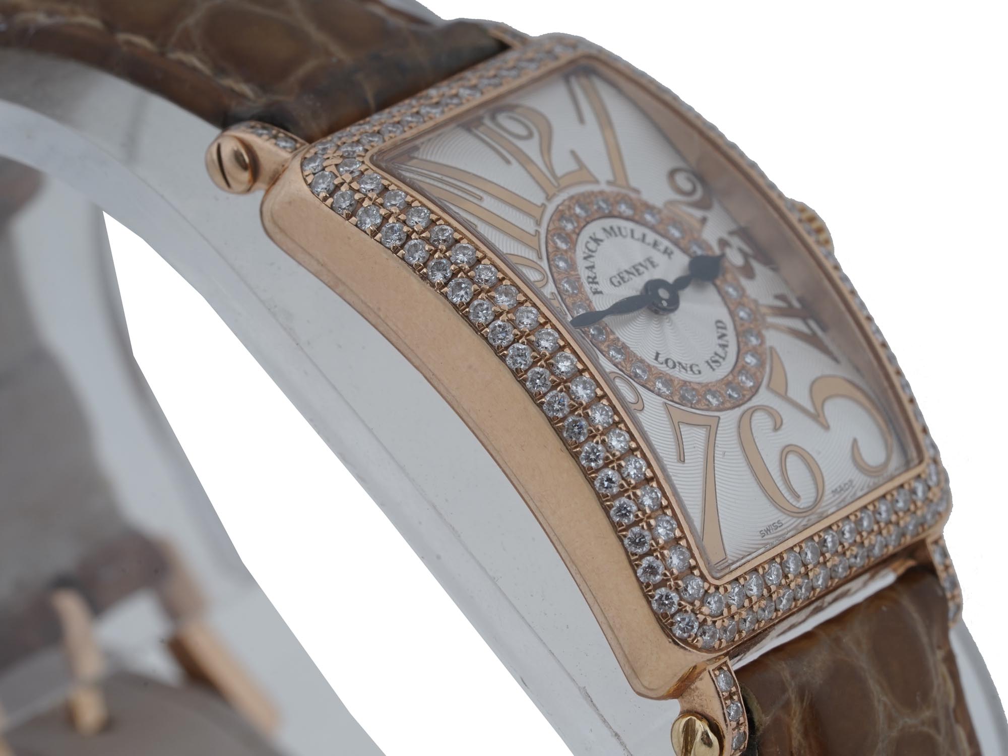 FRANCK MULLER 18K ROSE GOLD DIAMOND LADIES WATCH PIC-3