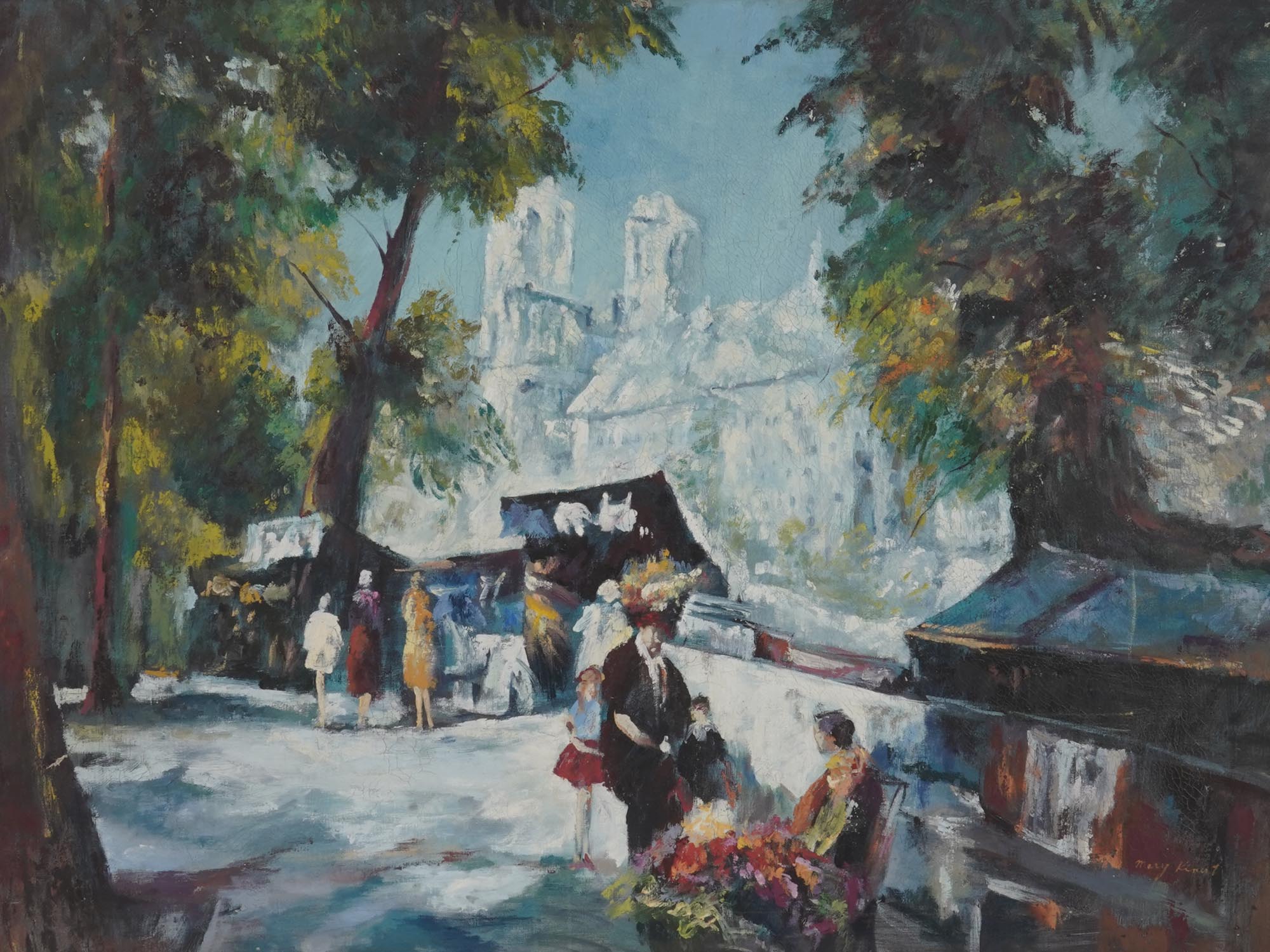 IMPRESSIONIST PARIS OIL PAINTING BY MARY KIRKUP PIC-1