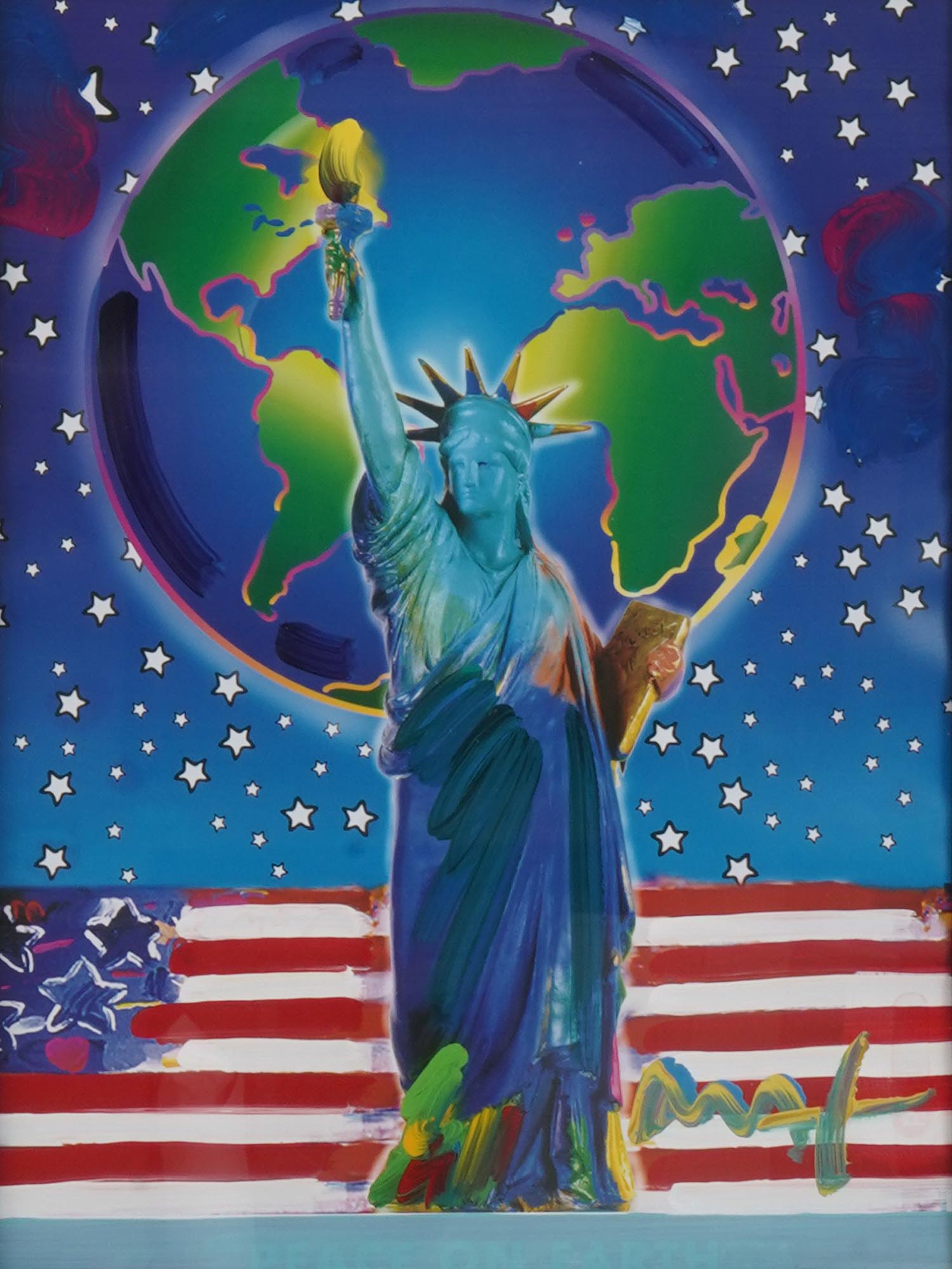 PEACE ON EARTH AMERICAN PAINTING BY PETER MAX PIC-1