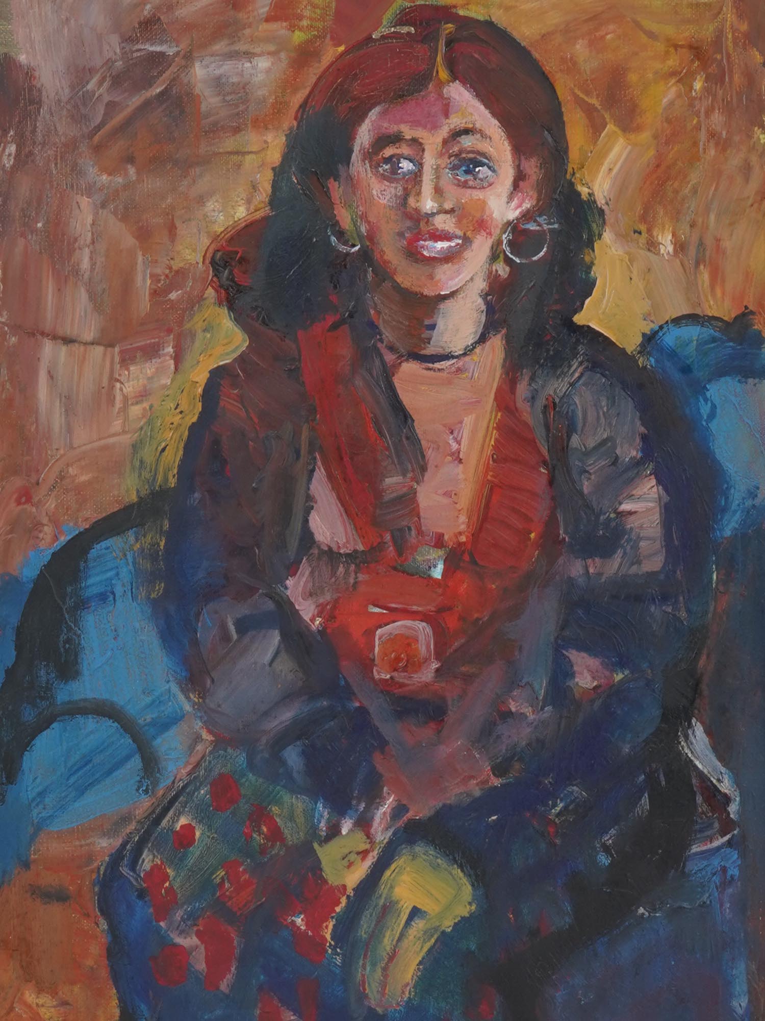 ISRAELI PORTRAIT OIL PAINTING BY KLARA SHEINZON PIC-1