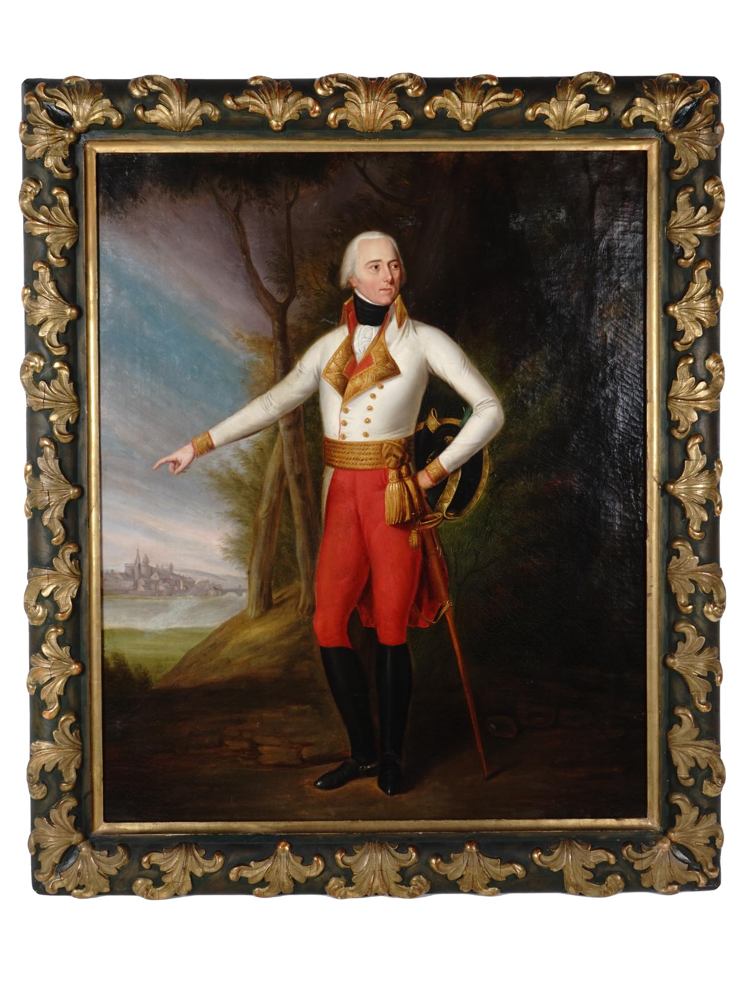 ANTIQUE OIL PAINTING PORTRAIT OF STANDING OFFICER PIC-0