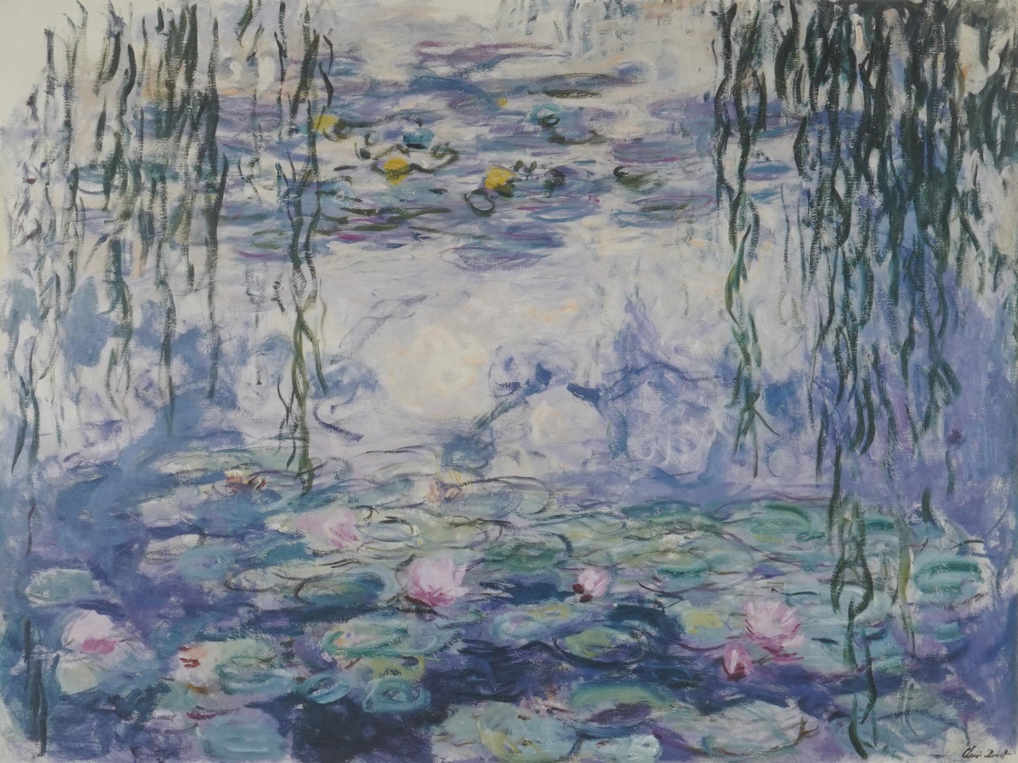 FRAMED WALL PRINT OF WATER LILIES BY CLAUDE MONET PIC-1