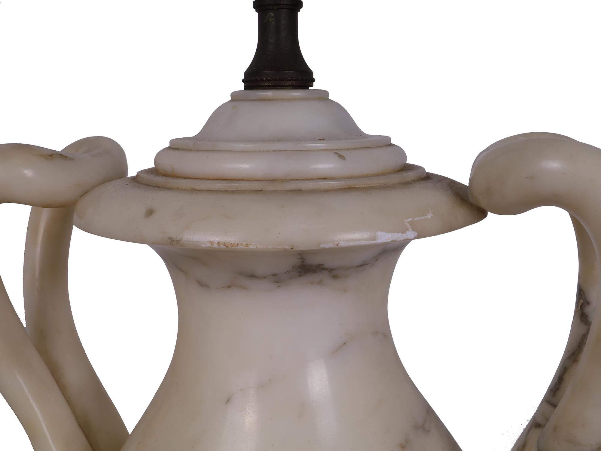 TWO VINTAGE ITALIAN CLASSICAL MARBLE VASE LAMPS PIC-7