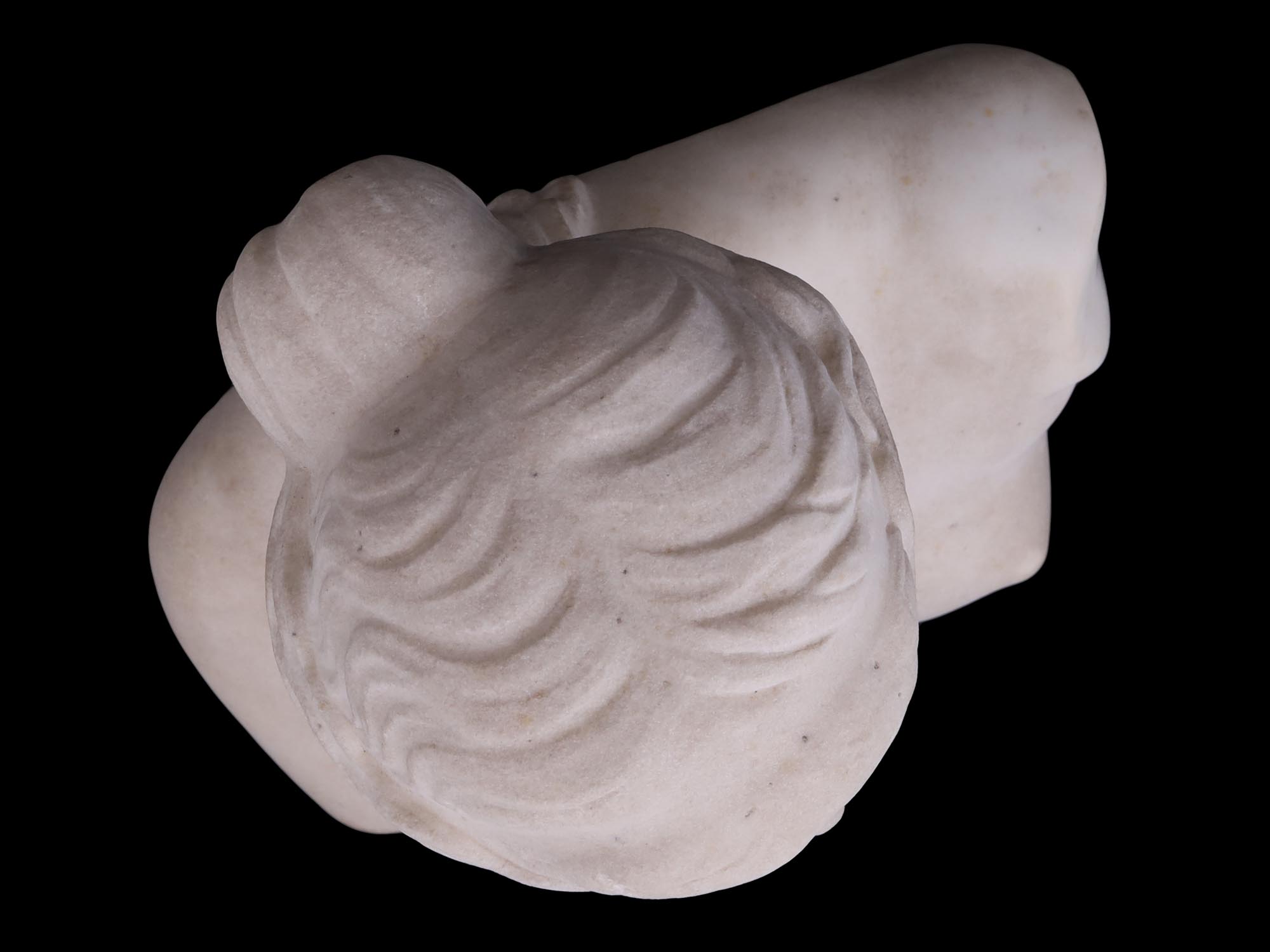 ANTIQUE GREEK MARBLE VENUS BUST STATUE PIC-5