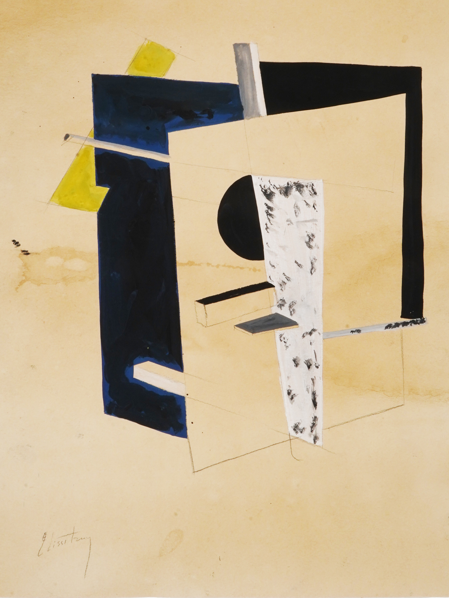 RUSSIAN CONSTRUCTIVIST PAINTING BY EL LISSITZKY PIC-1