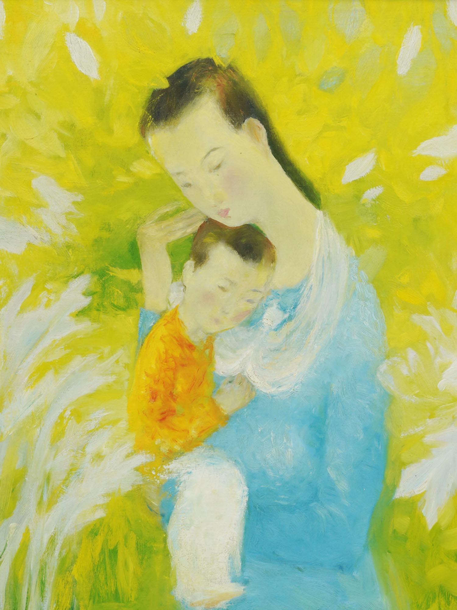 VIETNAMESE MOTHER PORTRAIT OIL PAINTING BY LE PHO PIC-1