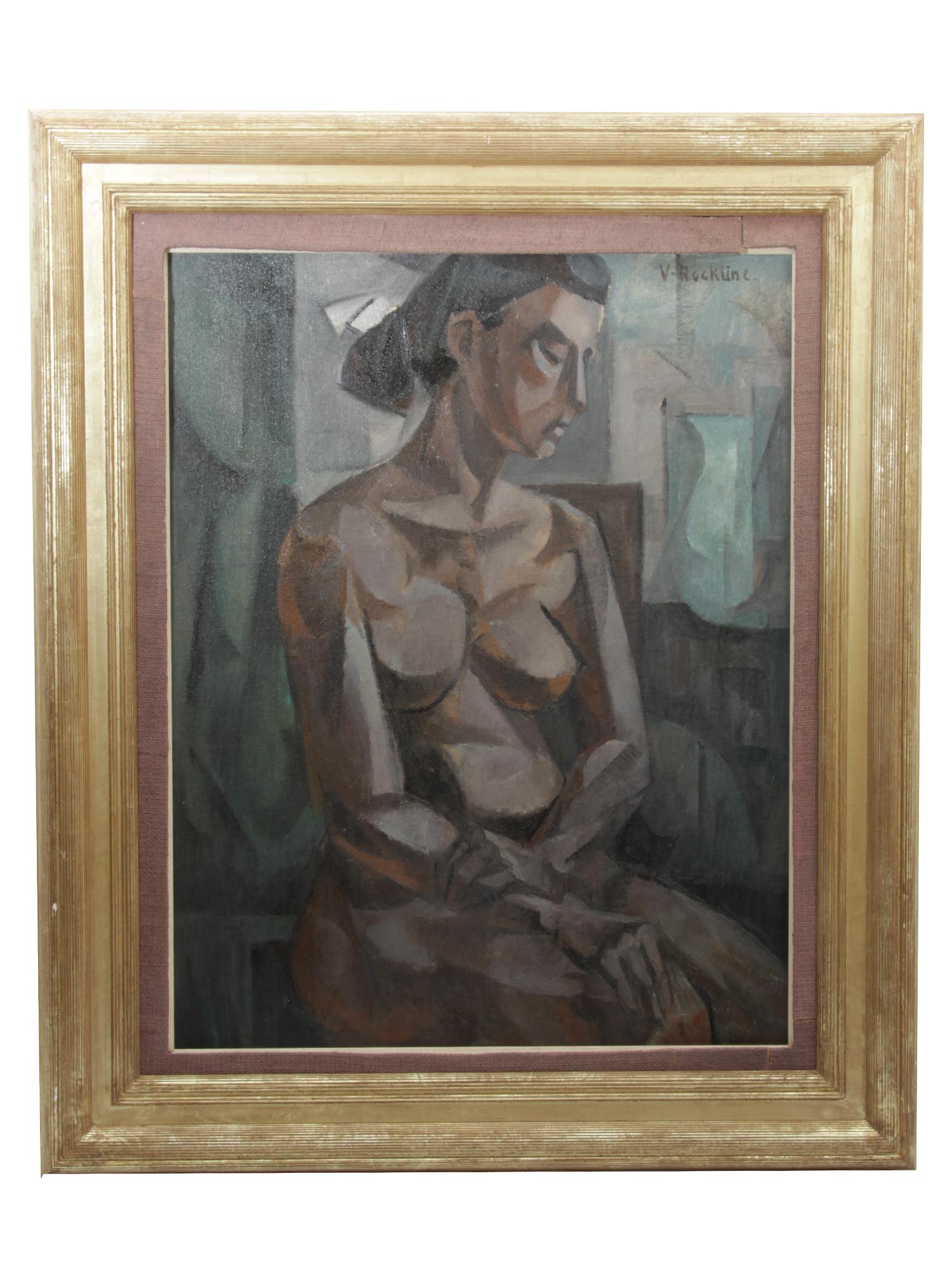 VERA ROСKLINE RUSSIAN SOVIET CUBIST OIL PAINTING PIC-0