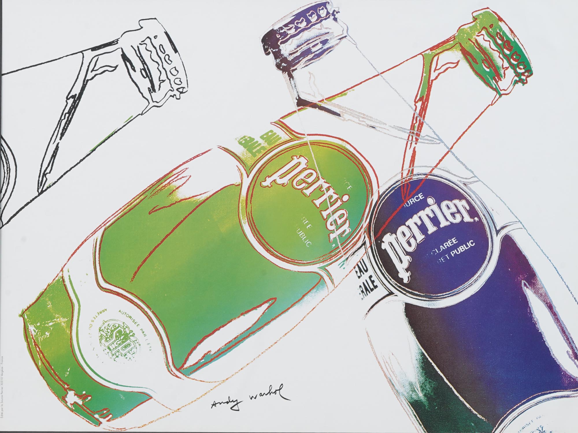 FRAMED WHITE PERRIER AD PRINT BY ANDY WARHOL PIC-1