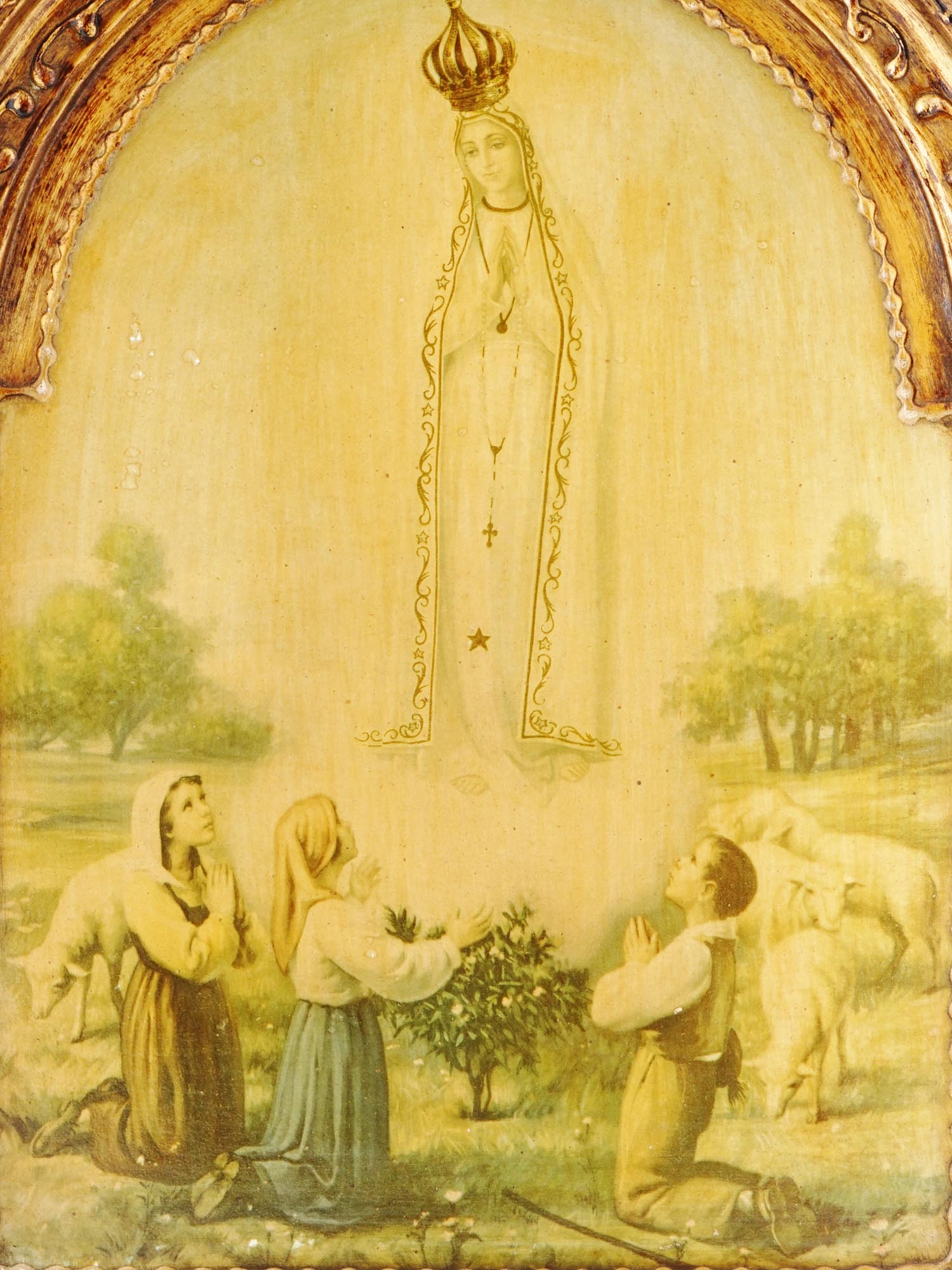 VIRGIN MARY OF FATIMA OIL PAINTING RELIGIOUS ICON PIC-1