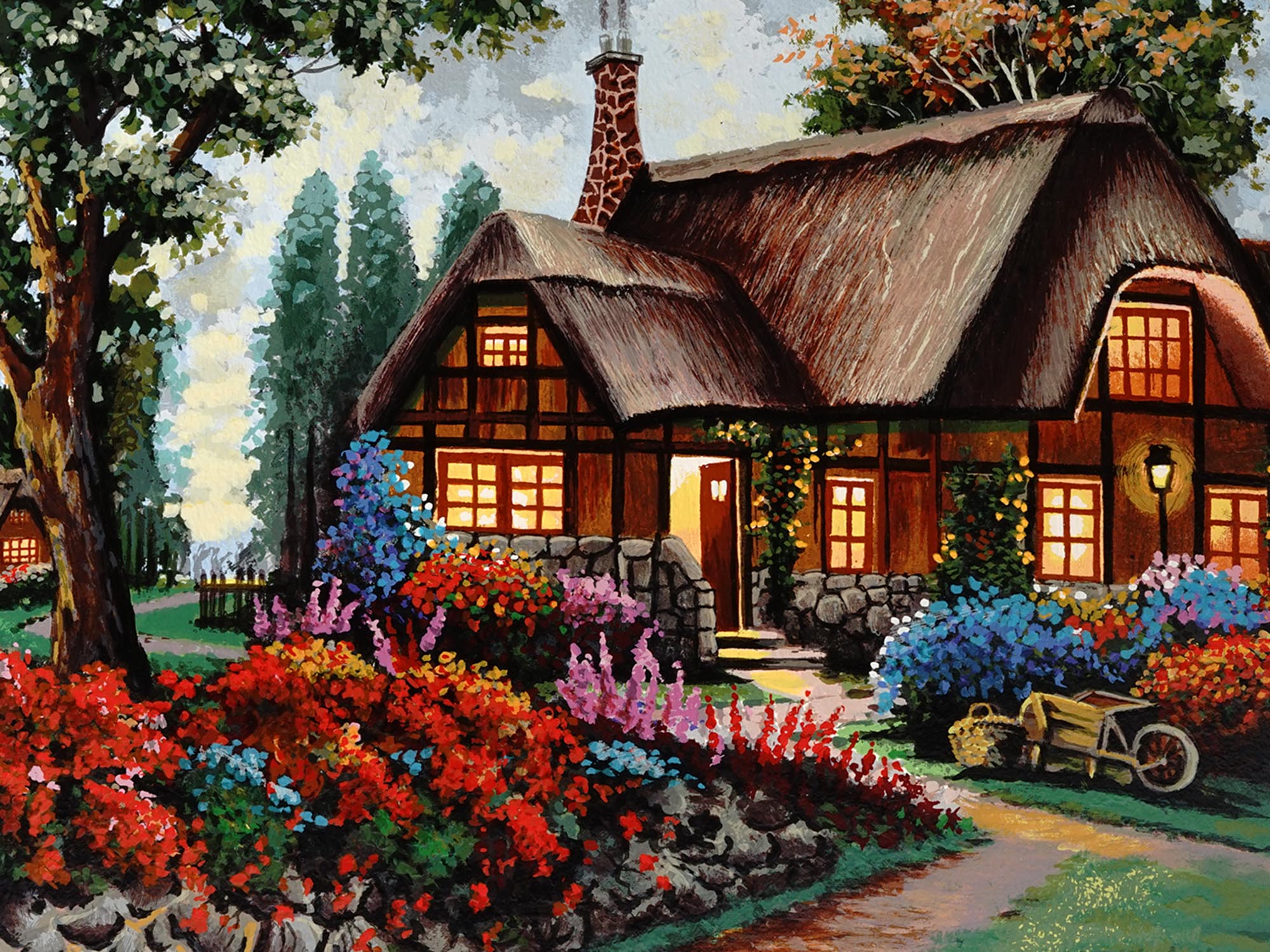 VIEW OF COUNTRY HOUSE SERIGRAPH BY ANATOLY METLAN PIC-1
