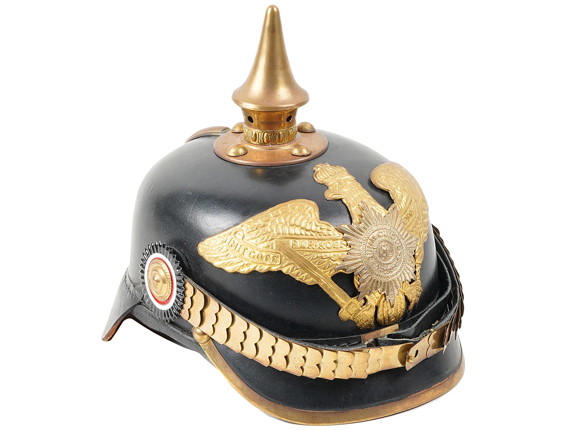 WWI GERMAN PRUSSIAN PICKELHAUBE SPIKED HELMET PIC-0