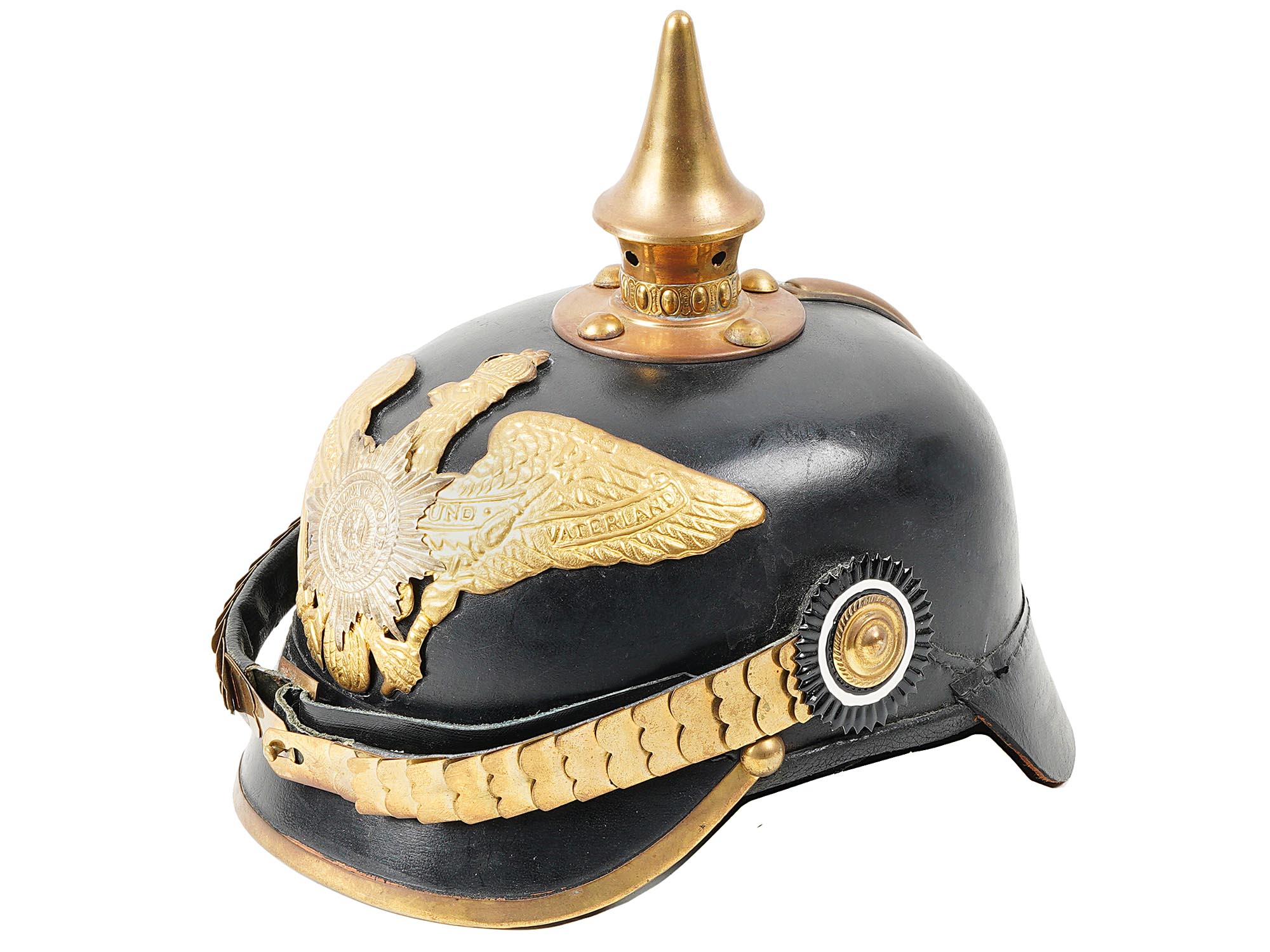 WWI GERMAN PRUSSIAN PICKELHAUBE SPIKED HELMET PIC-2