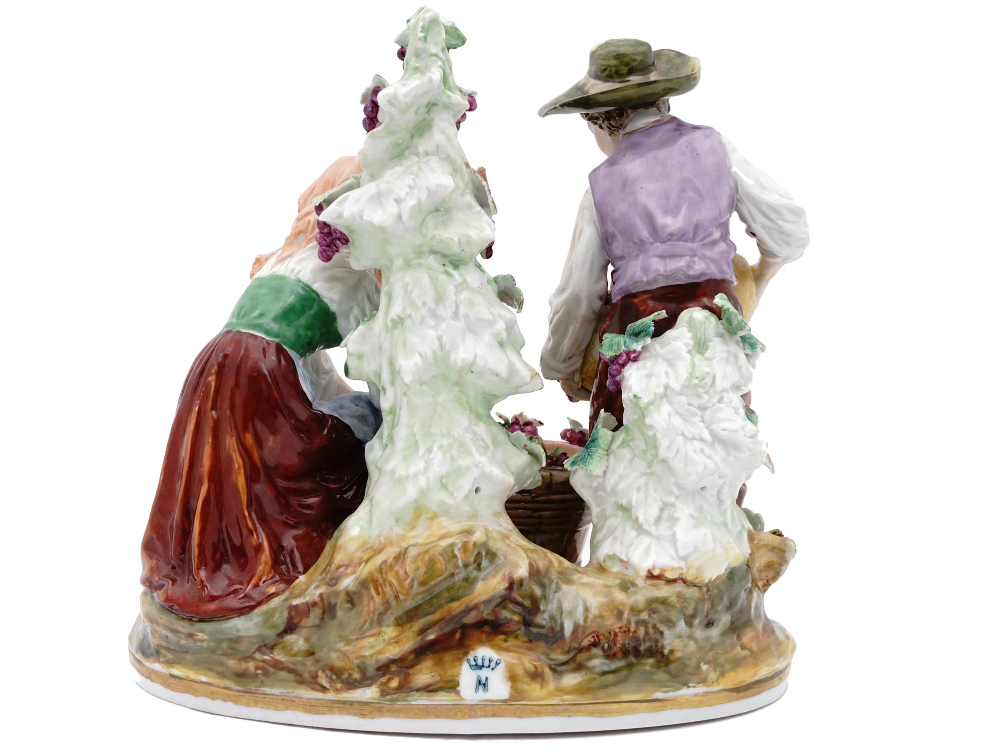 POTSCHAPPEL GERMAN PORCELAIN FIGURINE WINE MAKERS PIC-2