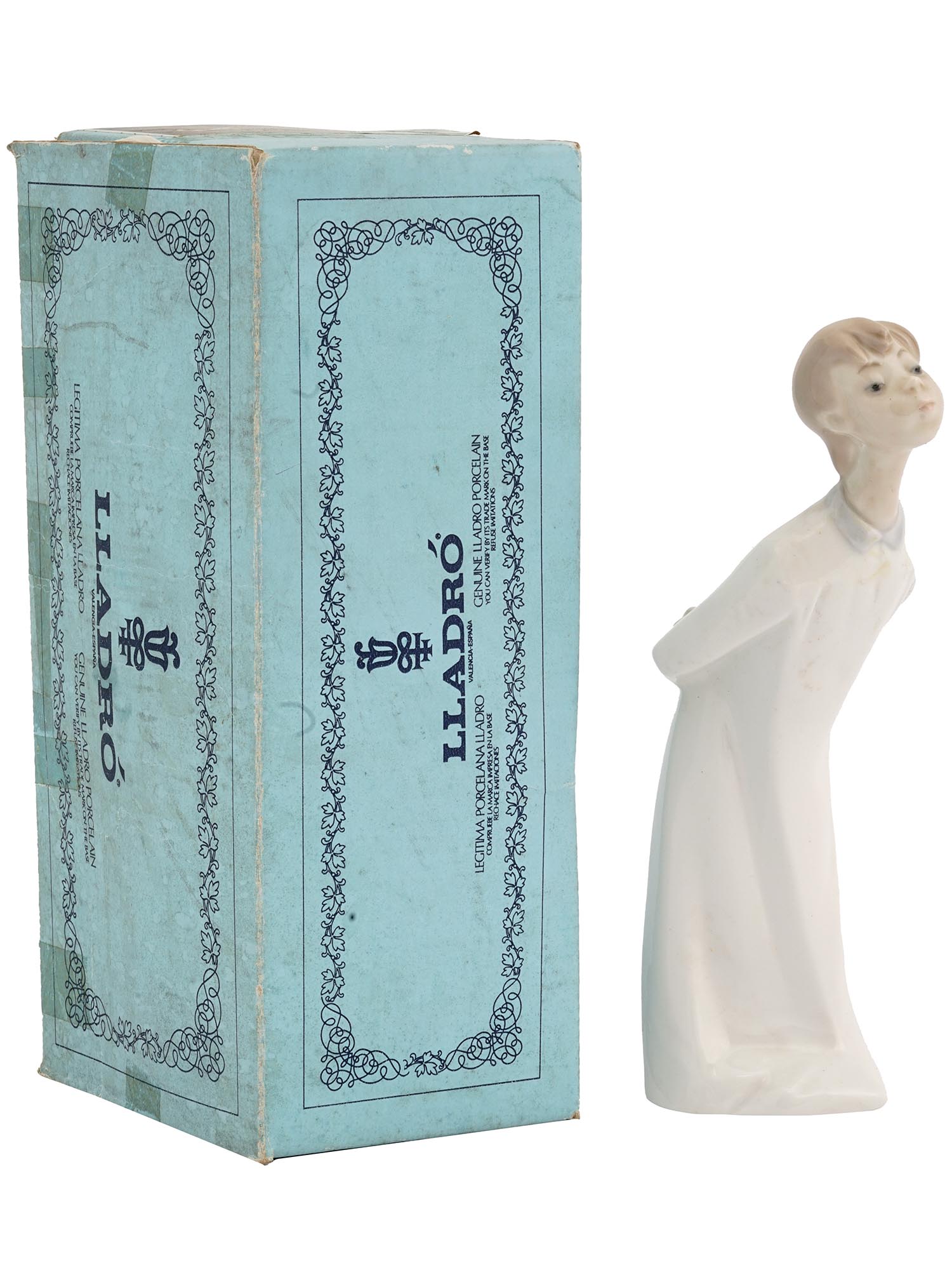 LLADRO PORCELAIN FIGURINE BOY BLOWING KISSES IOB PIC-4