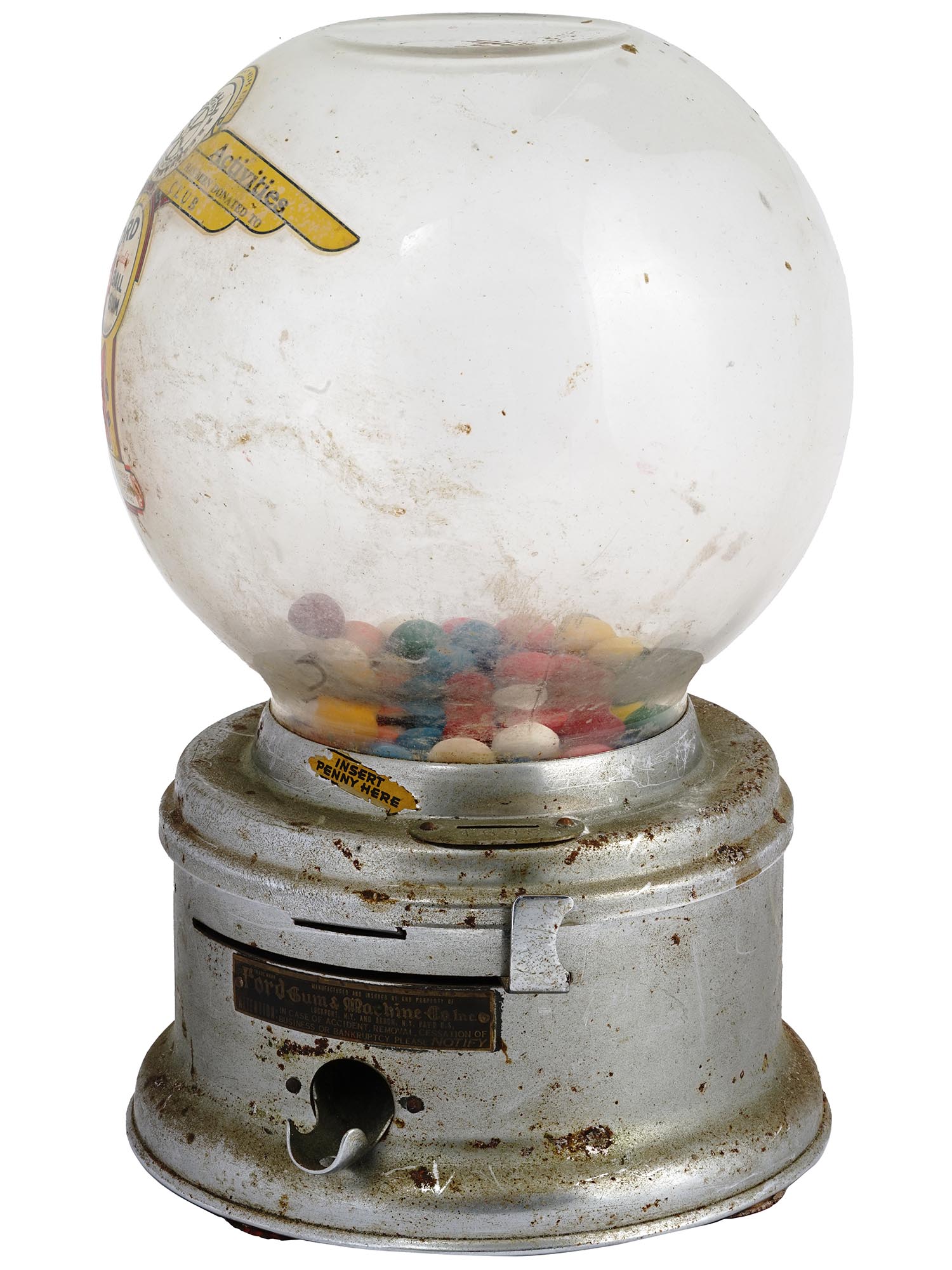 VINTAGE AMERICAN TABLE TOP FORD GUMBALL MACHINE PIC-1