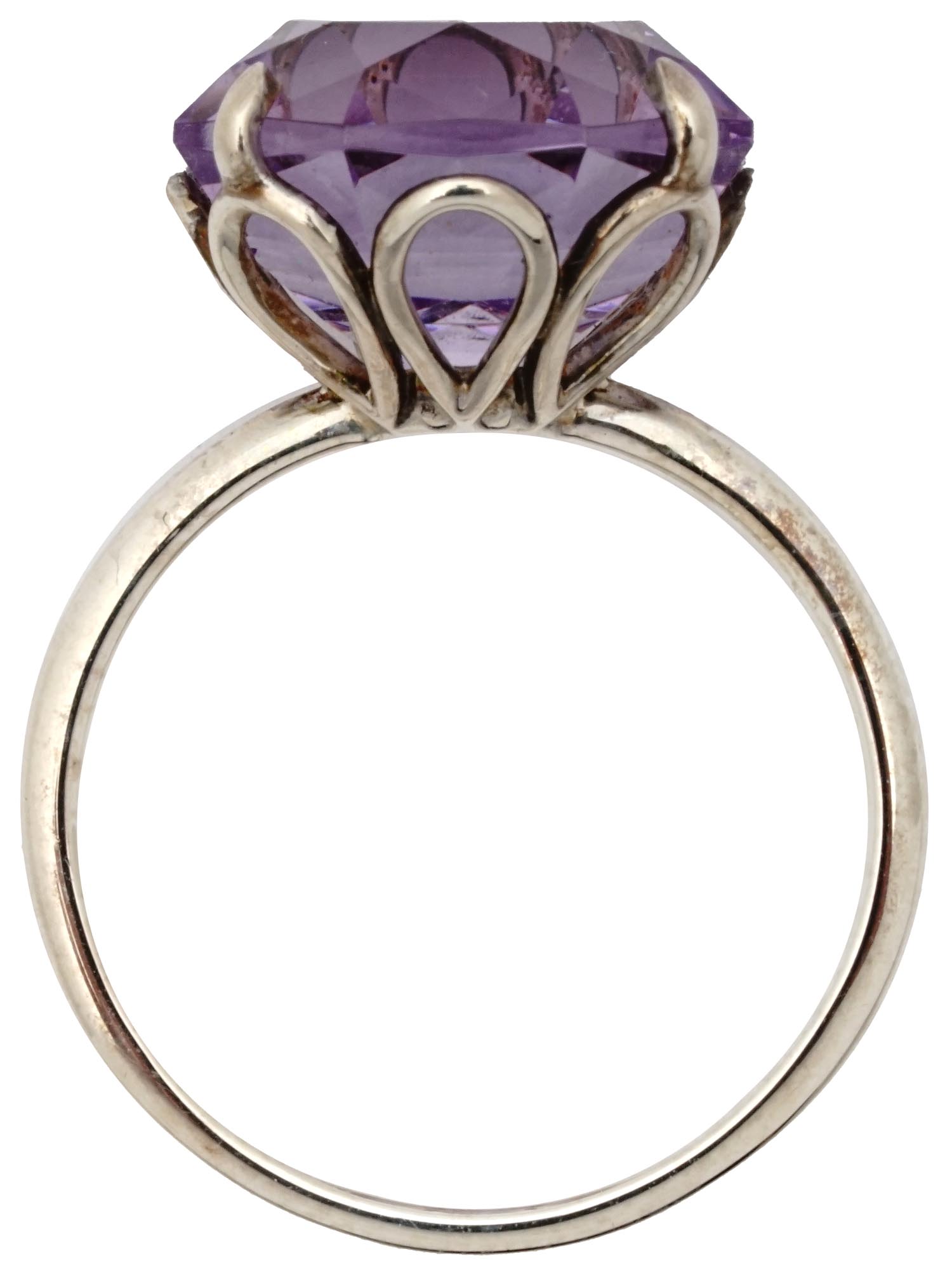 STERLING SILVER TIFFANY CO AMETHYST STONE RING PIC-1