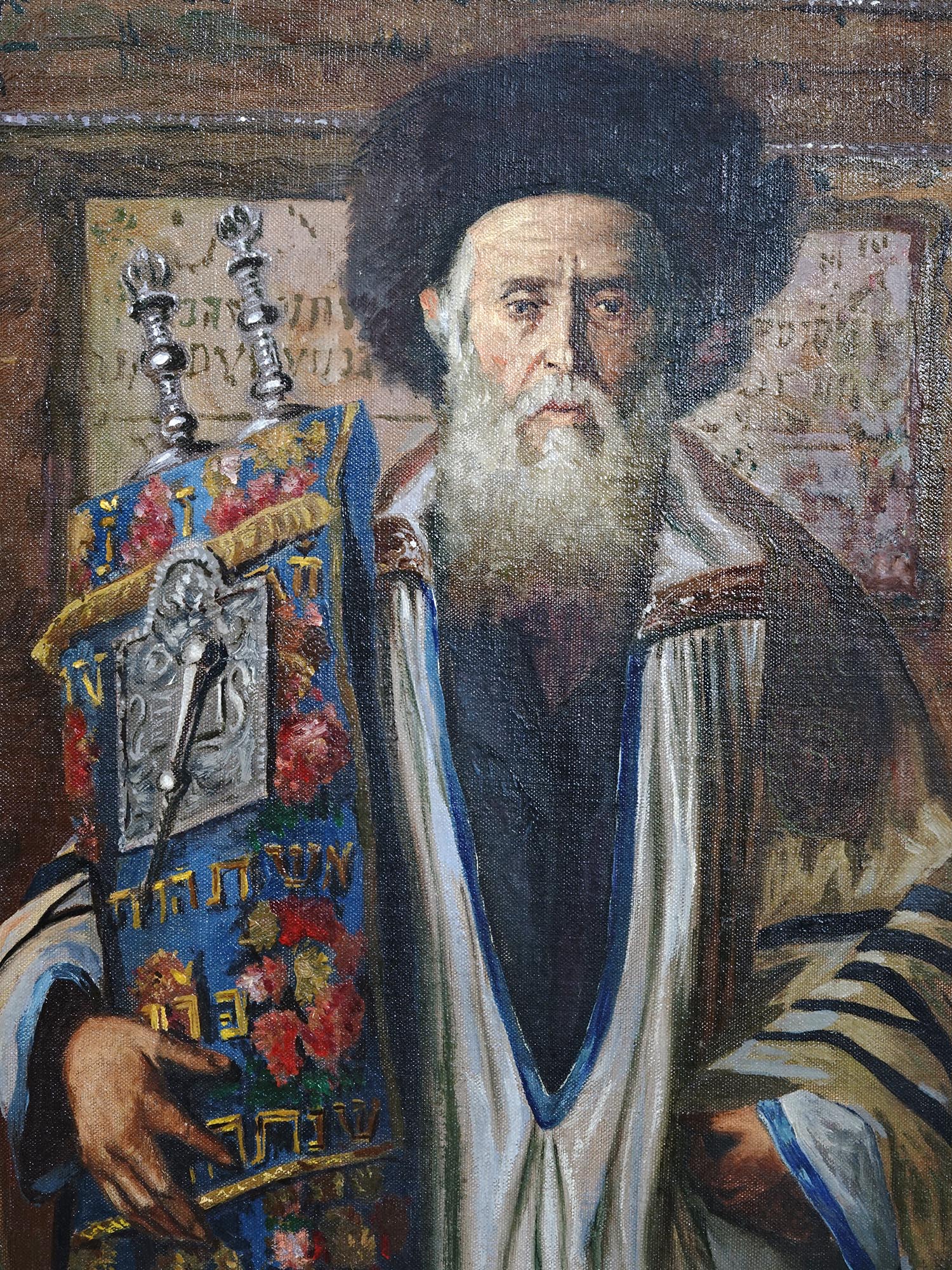 JUDAICA MALE OIL PAINTING AFTER ISIDOR KAUFMANN PIC-1