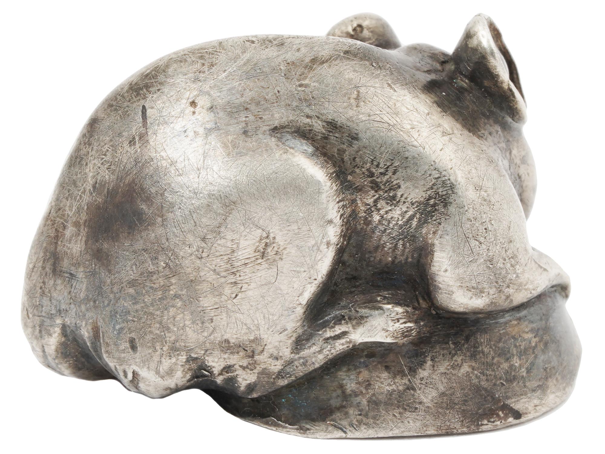 RUSSIAN SILVER FIGURE OF A MOUSE WITH RUBY EYES PIC-1