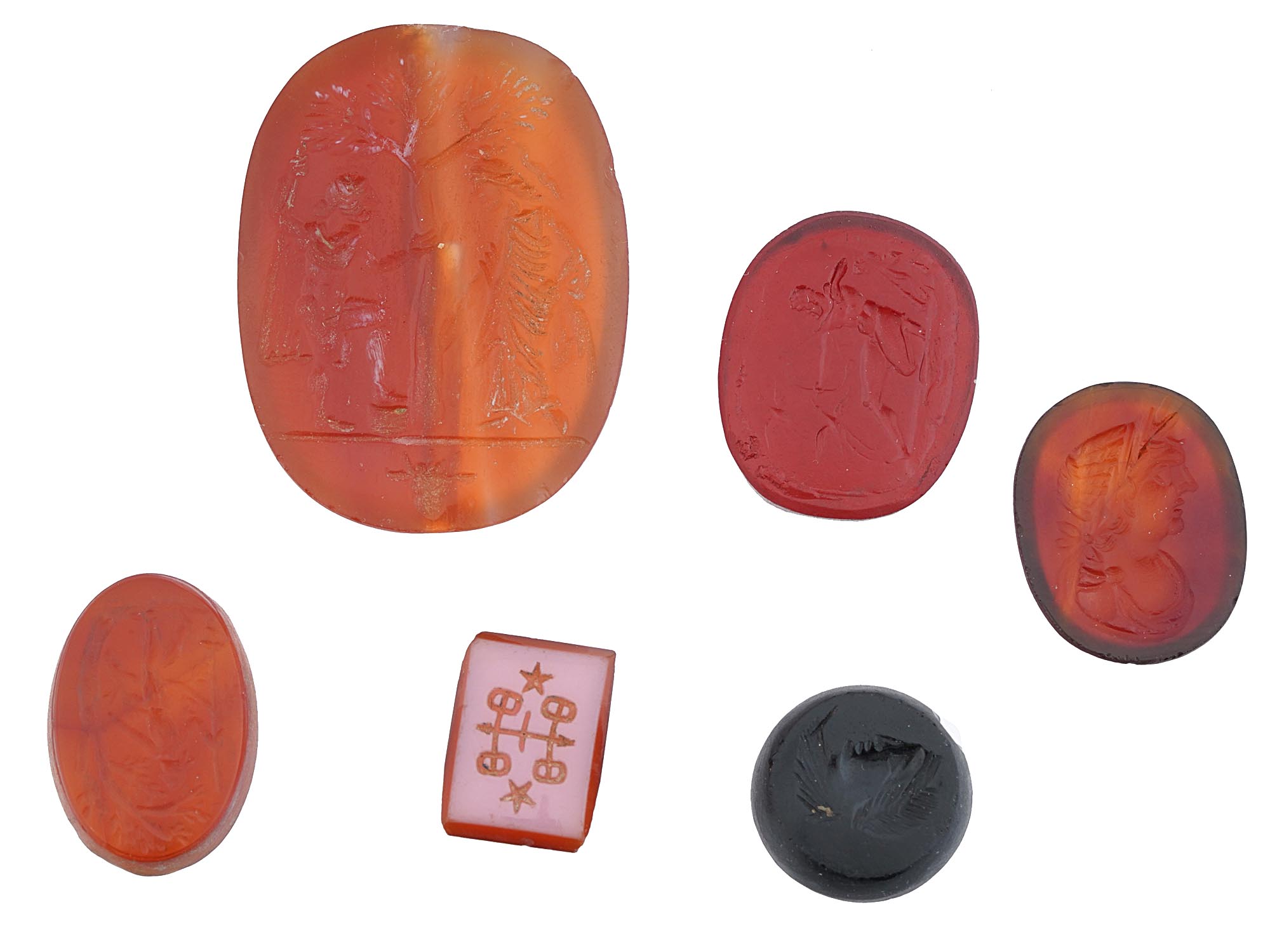 ANCIENT ROMAN GLASS AND CARNELIAN INTAGLIO SEALS PIC-0