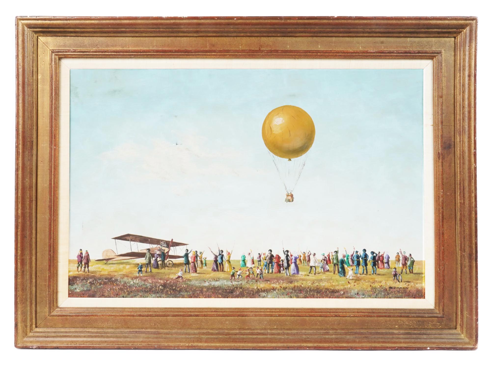 AUSTRIAN MONTGOLFIERE BALLOON PAINTING BY HERMANN PIC-0