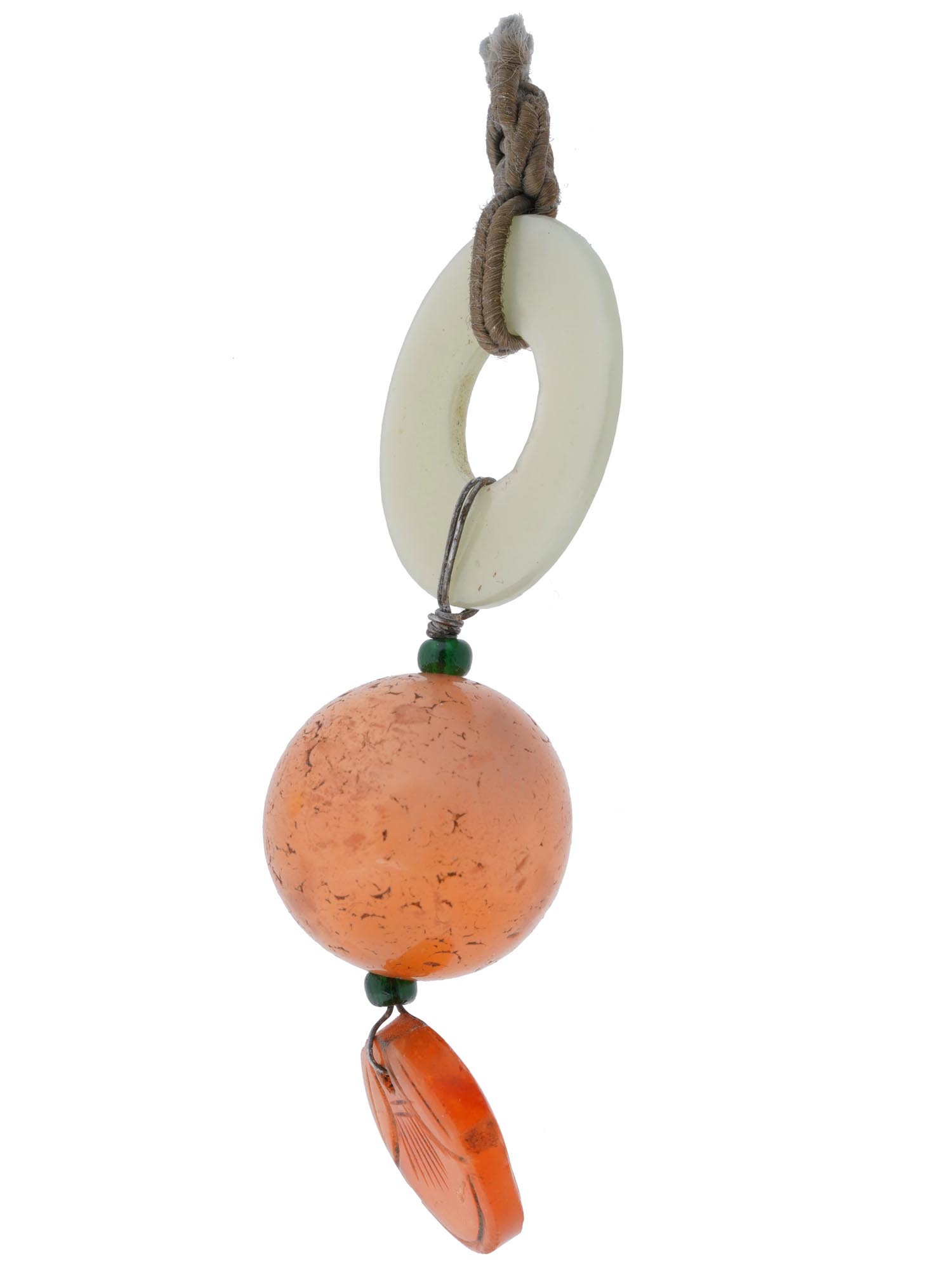 ANTIQUE CARVED JADE QUARTZ AND CARNELIAN PENDANTS PIC-2