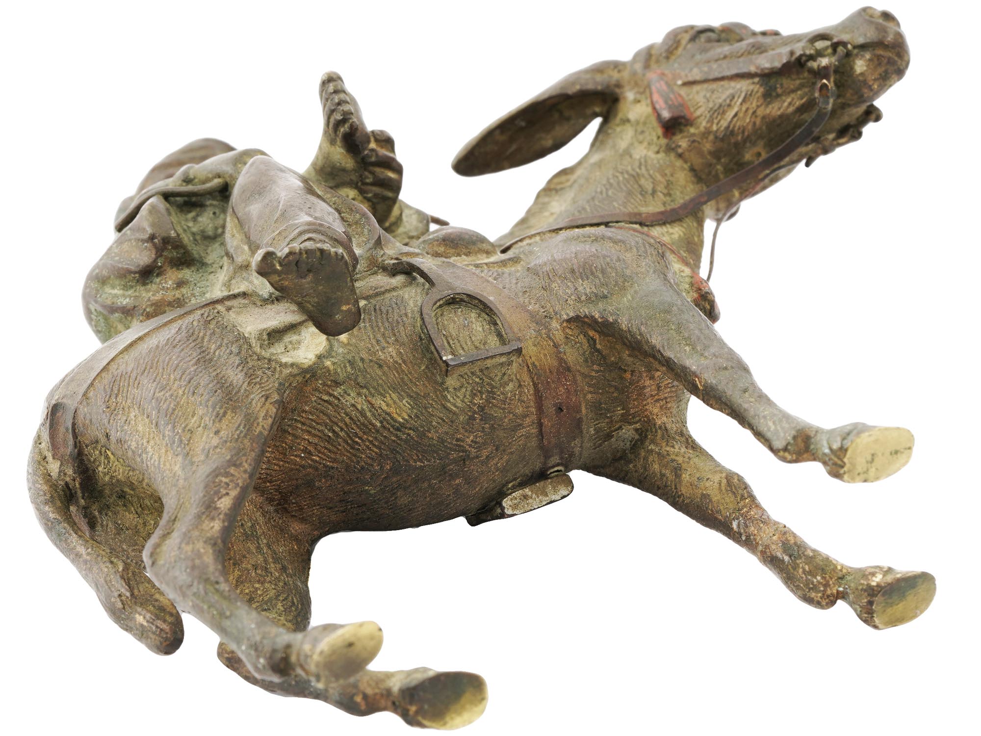 ANTIQUE VIENNA BRONZE FIGURE MAN RIDING DONKEY PIC-2